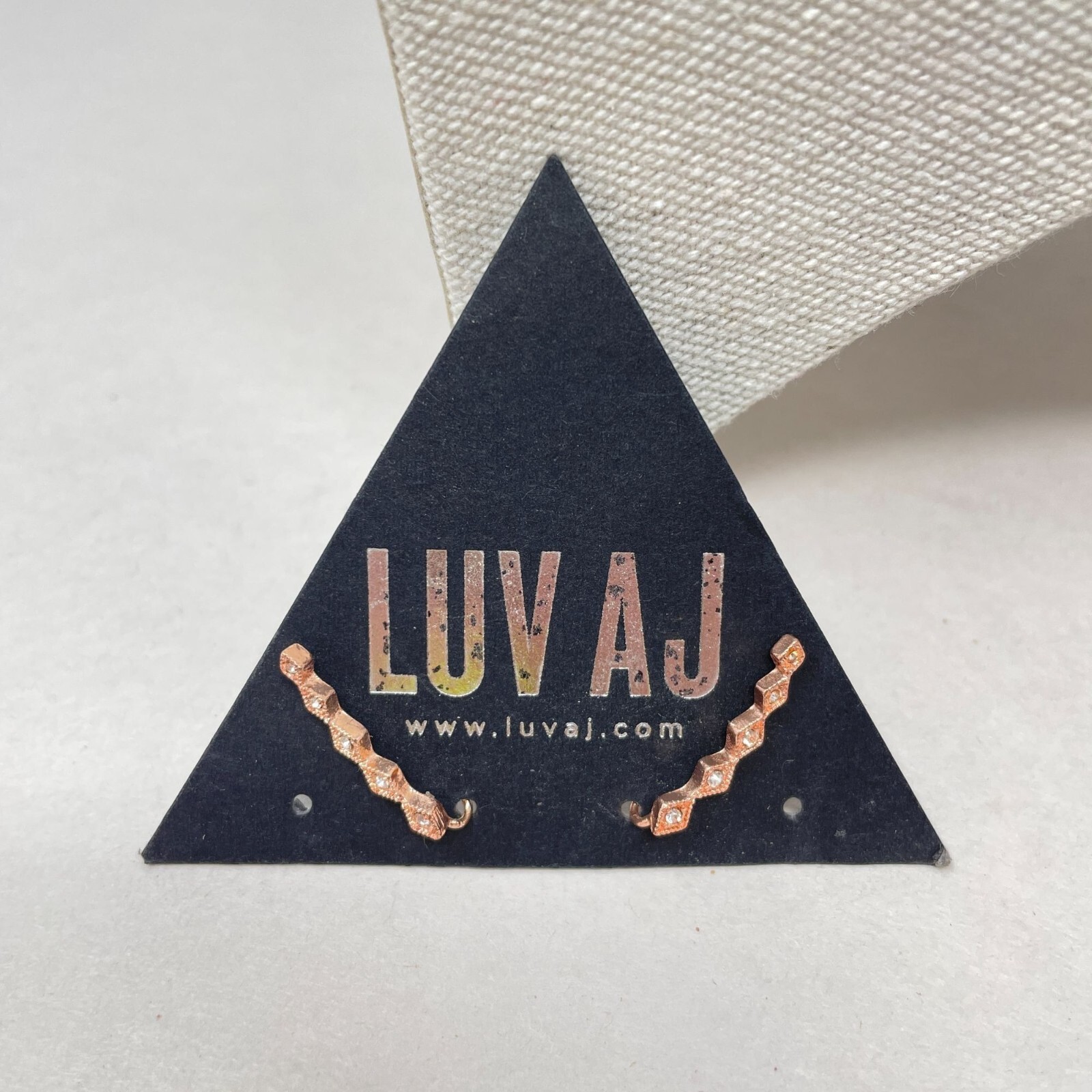 Luv AJ Kite Crawler Earrings Faux Diamond Rose Gold-Tone