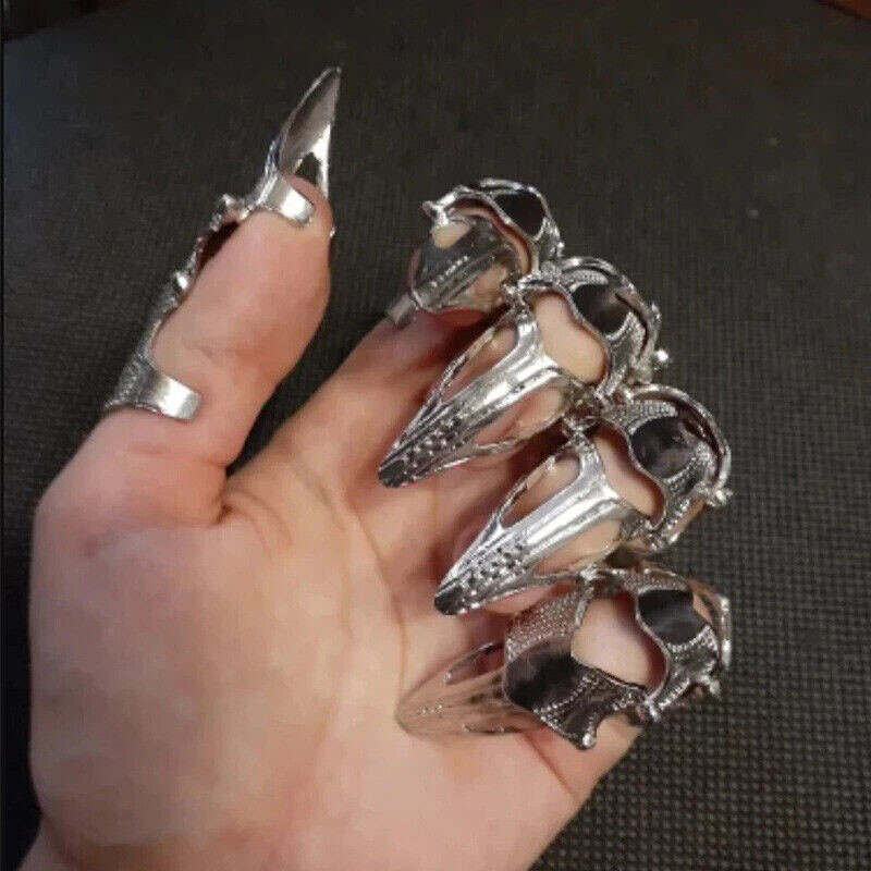 Full Finger Ring Claw Skull Gothic Armor Punk Knight Jewelry Сarnival