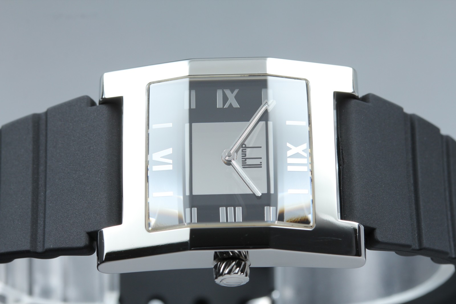 [N MINT] Vintage DUNHILL Facet 8022 Black Silver Tank Square Quartz Men’s Watch