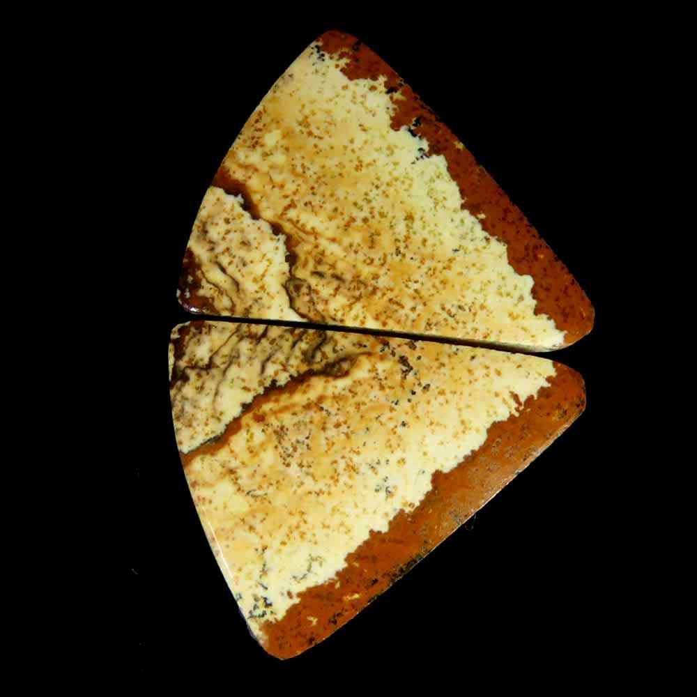 19.25Cts.100%Natural Picture Jasper Fancy Cab Pair Cab 17x20x4mm Losse Gems