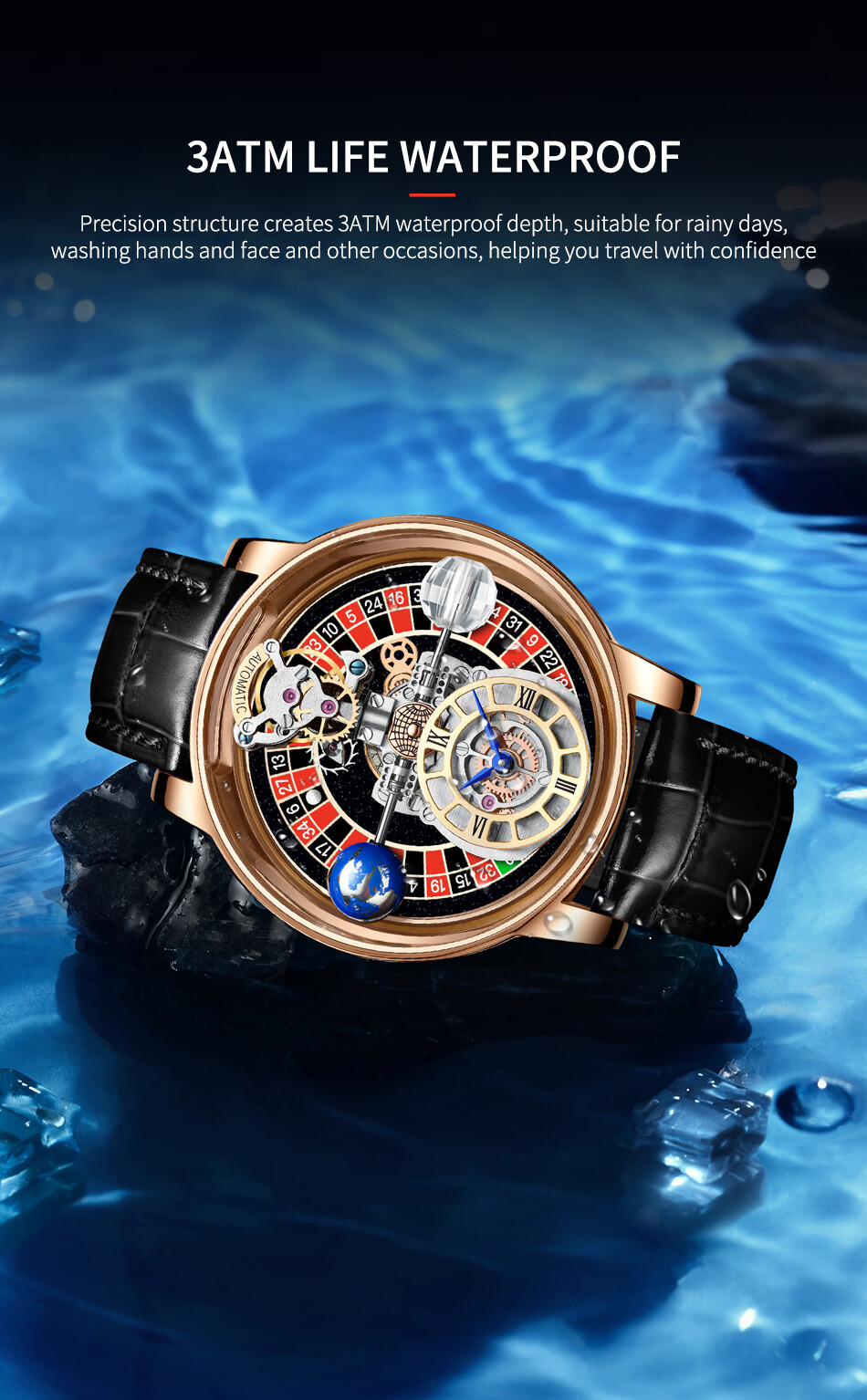 2023 PINDU Design Luxury Men’s Quartz Watch 3Bar Astronomia Casino Roulette