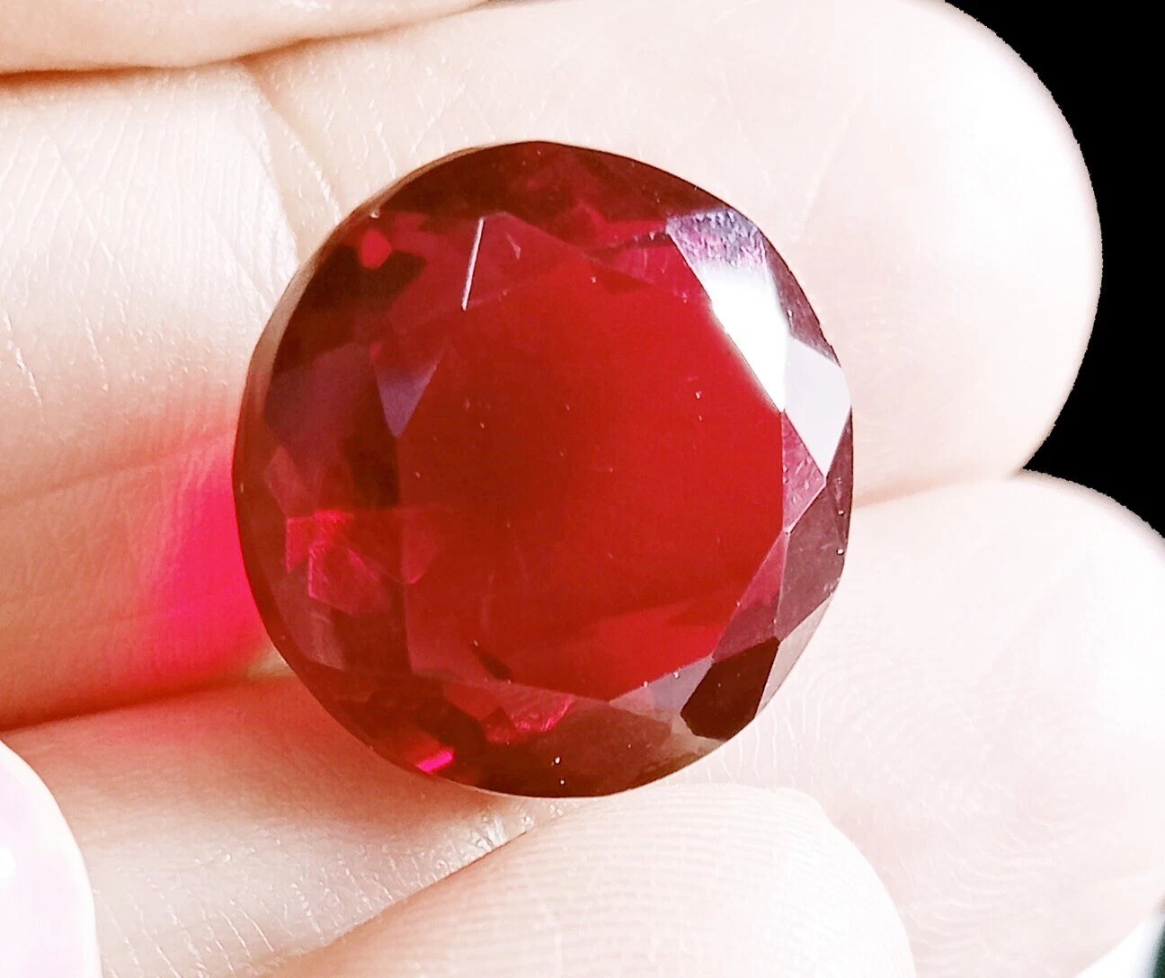 Hessonite Garnet Round Cut Red 11-12 Ct Natural Certified EGL Loose Gemstone