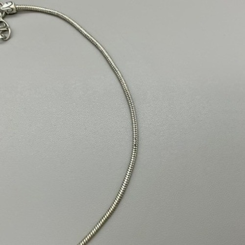 Chico’s Necklace Womens Silver Paisley Black White Enamel Snake Chain 18-21 Inch