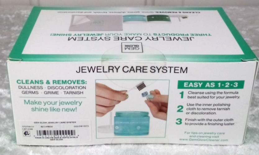 Gem Glow Jewelry Care System Cleaning Kit Liquid Fine & Delicate Cleaner Cloth