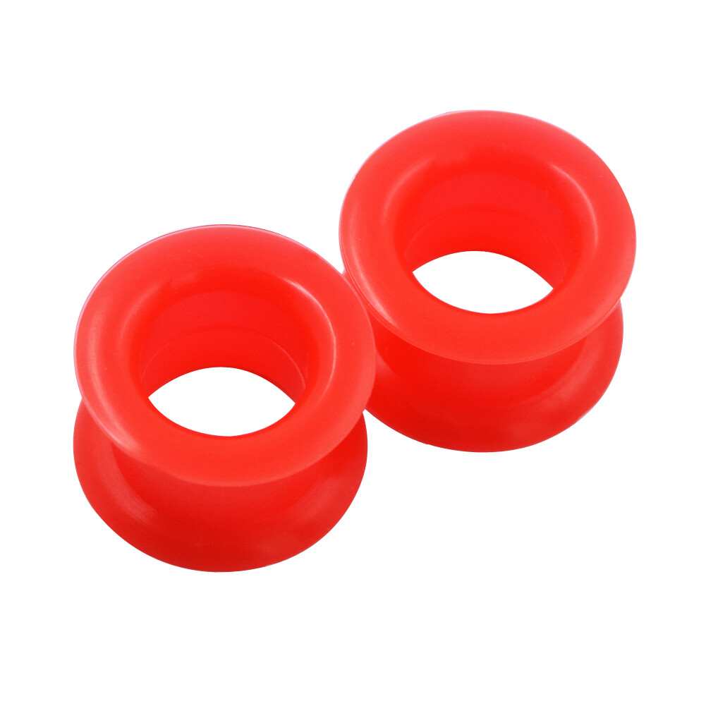 Pair Thick Silicone Ear Plugs Tunnels Gauges Flexible Ear Earlets 6mm-25mm