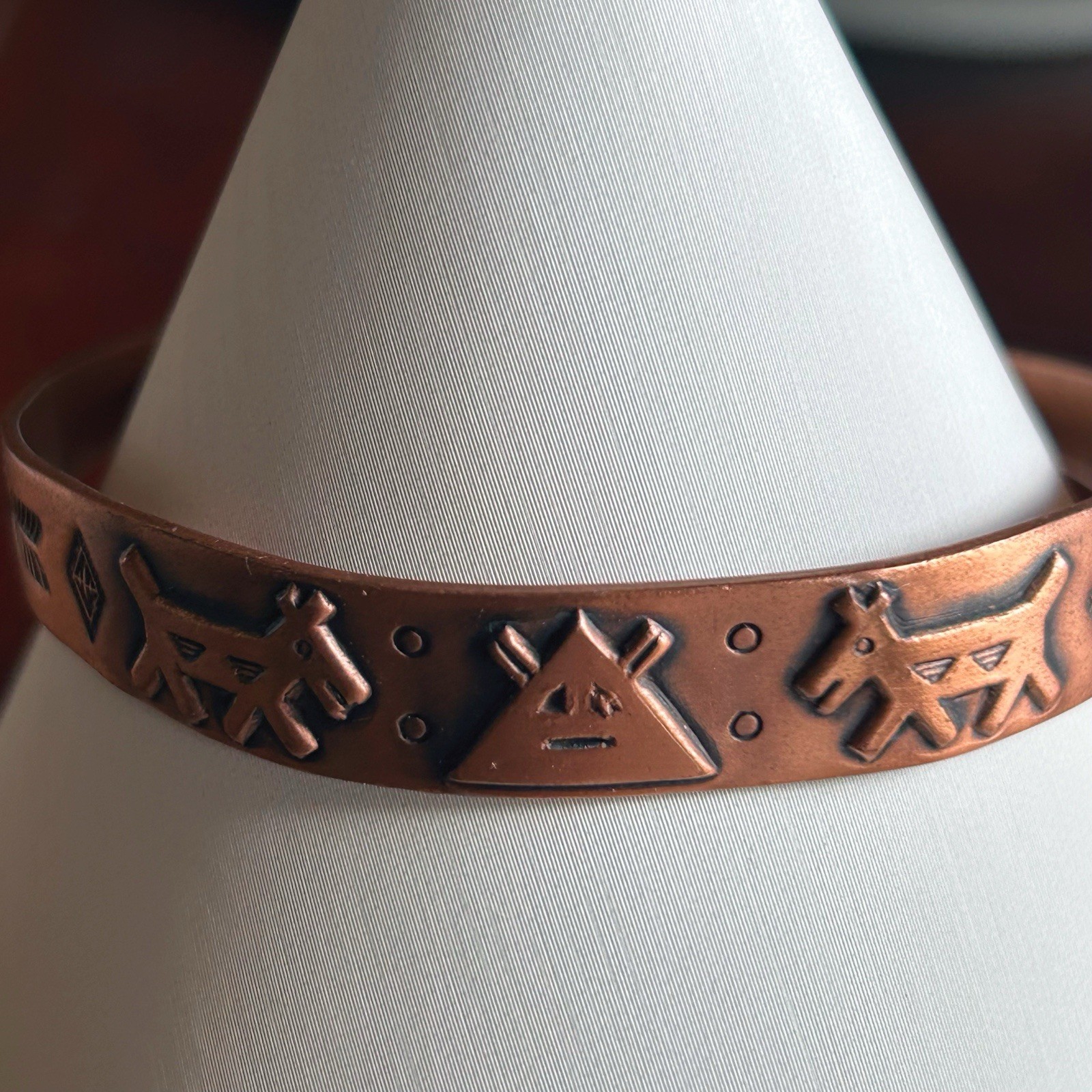 Vintage Copper Wheeler Manufacturing Co Southwest Cuff Bracelet