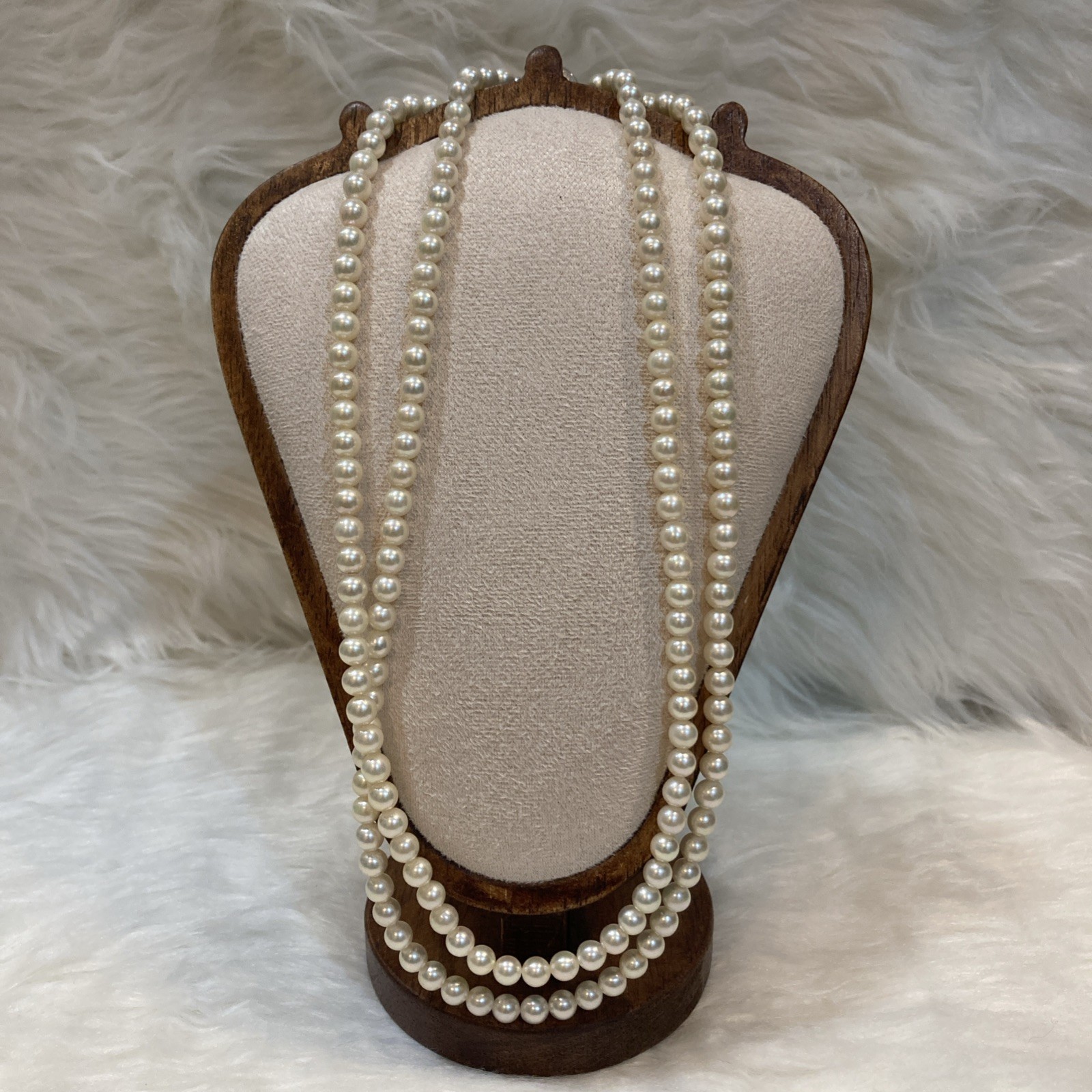 Akoya Pearl Long Necklace 104cm 61g 6-6.5mm Silver Clasp