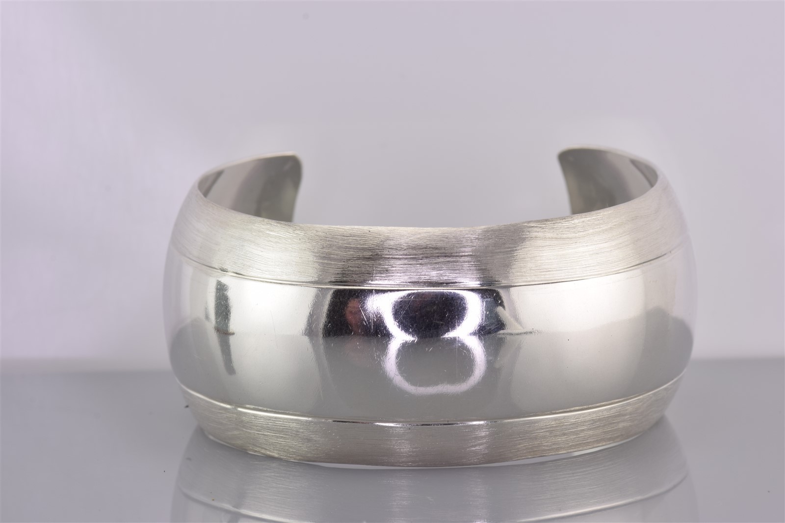 Taxco Sterling Silver 29mm Brushed Rim Statement Cuff 925 Mex Bracelet 35g 6.5″