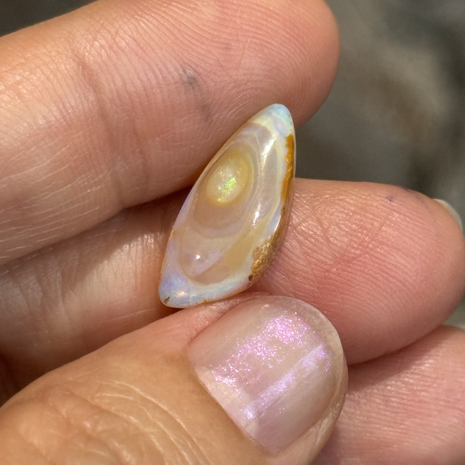 4.15ct 19×8.4x4mm Unique Australian Crystal Pipe Boulder Opal Cabochon Gem