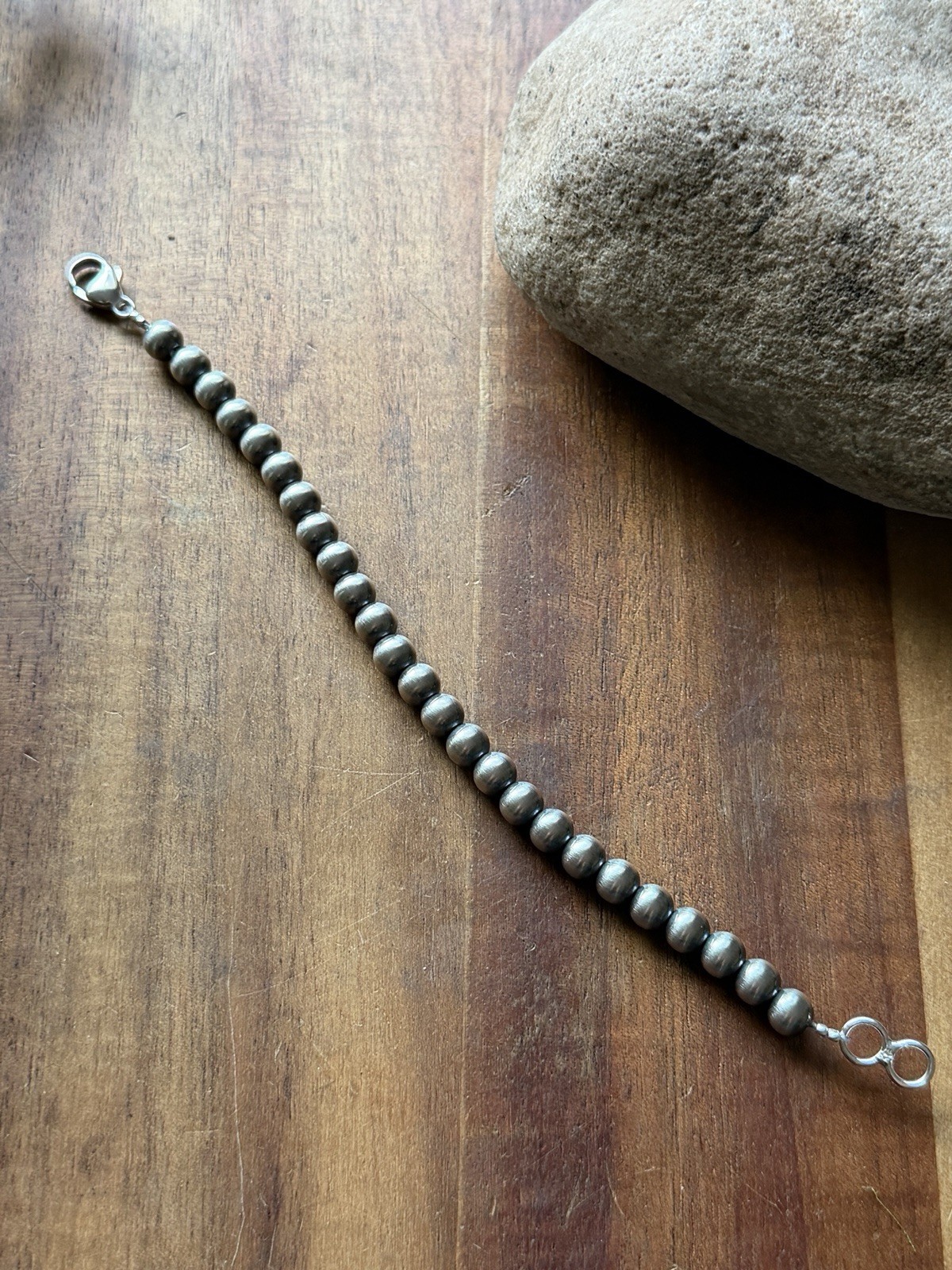Necklace Chain Extender Sterling Silver Pearls Bead 6mm 6 Inch Lobster Clasp