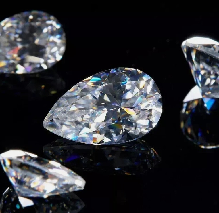 Loose CVD Diamond 2.50 x 3 mm Lab-Grown Pear Cut IF Clarity 4 Pcs Lot Certified