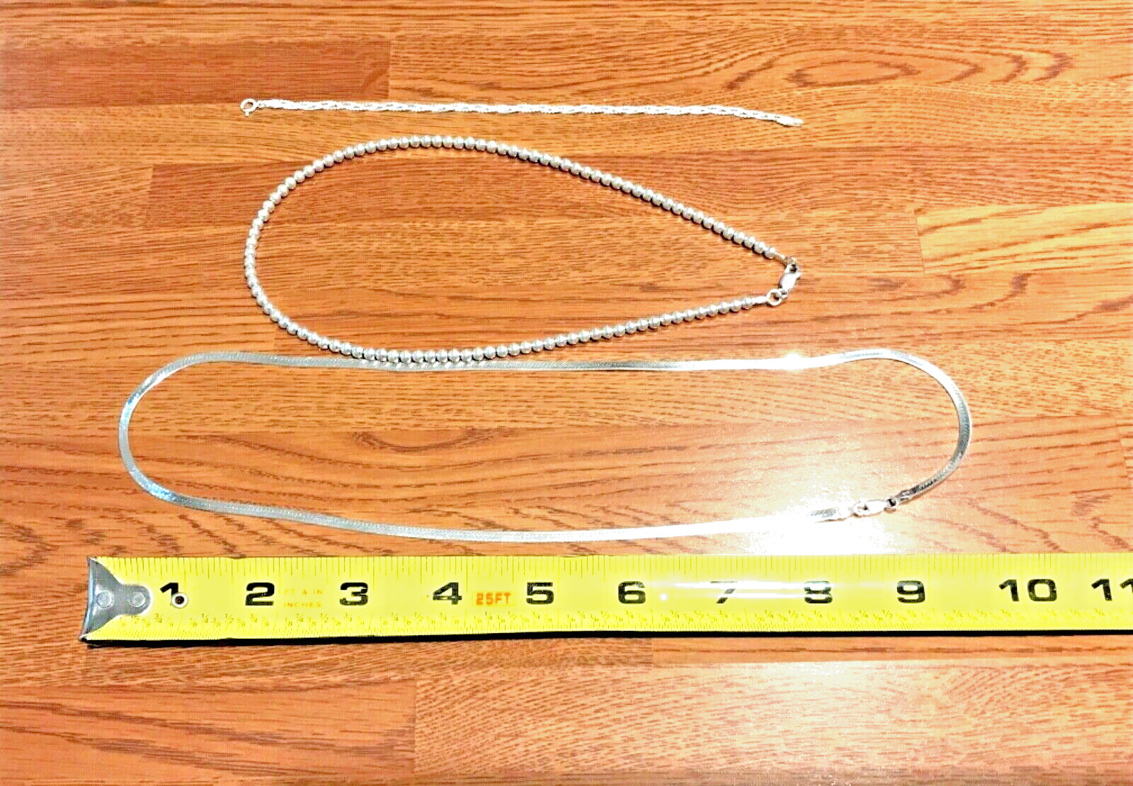 ☀️Lot 925 Sterling Silver Beaded Necklace Italy Necklace bracelet Marked Signed