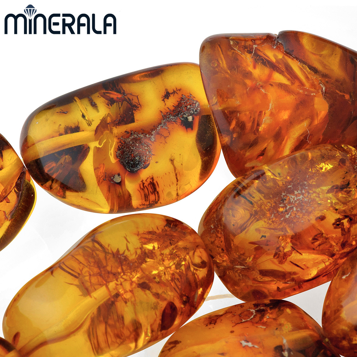 NATURAL AMBER GEMSTONE TUMBLED SHAPE BEADS 15.5″ 40cm STRAND WP00147