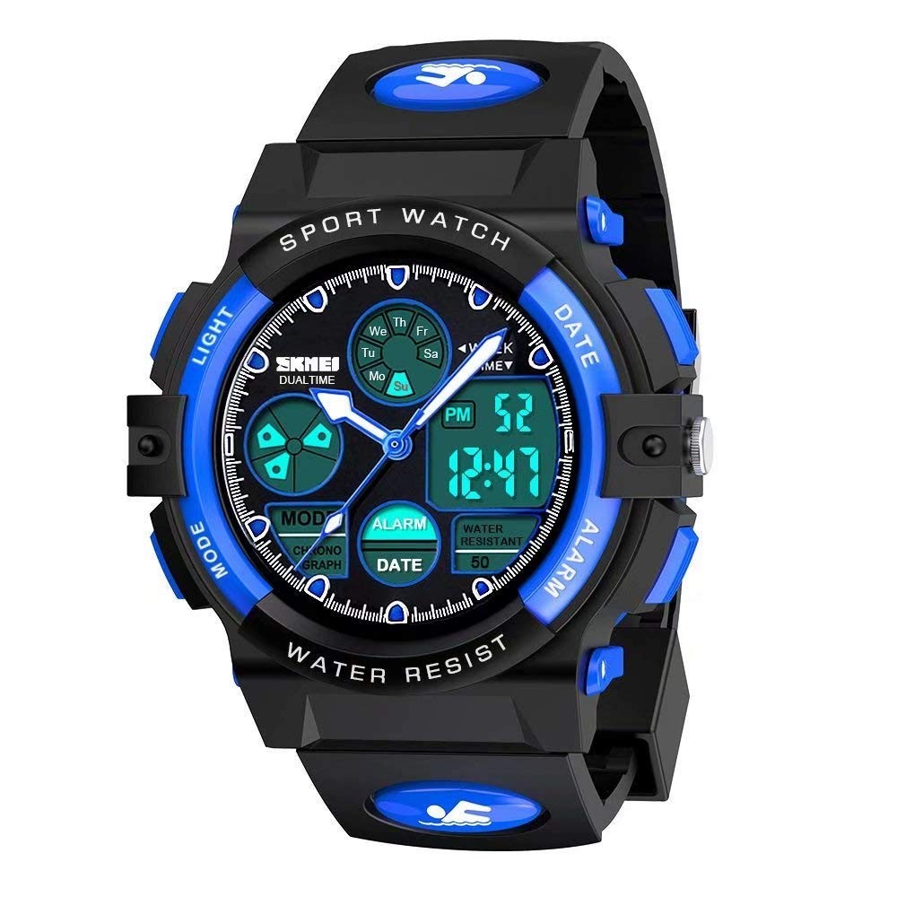 Cofuo Kids Watches Boys for 5-12 Year Old, Analog-Digital Sports Waterproof Watc
