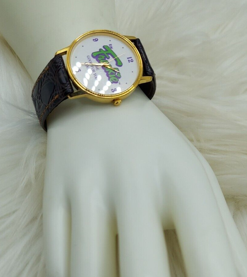 VINTAGE 1980’S R.W. FROOKIE THE GOOD FOR YOU COOKIE GOLD TONE WATCH~UNTESTED