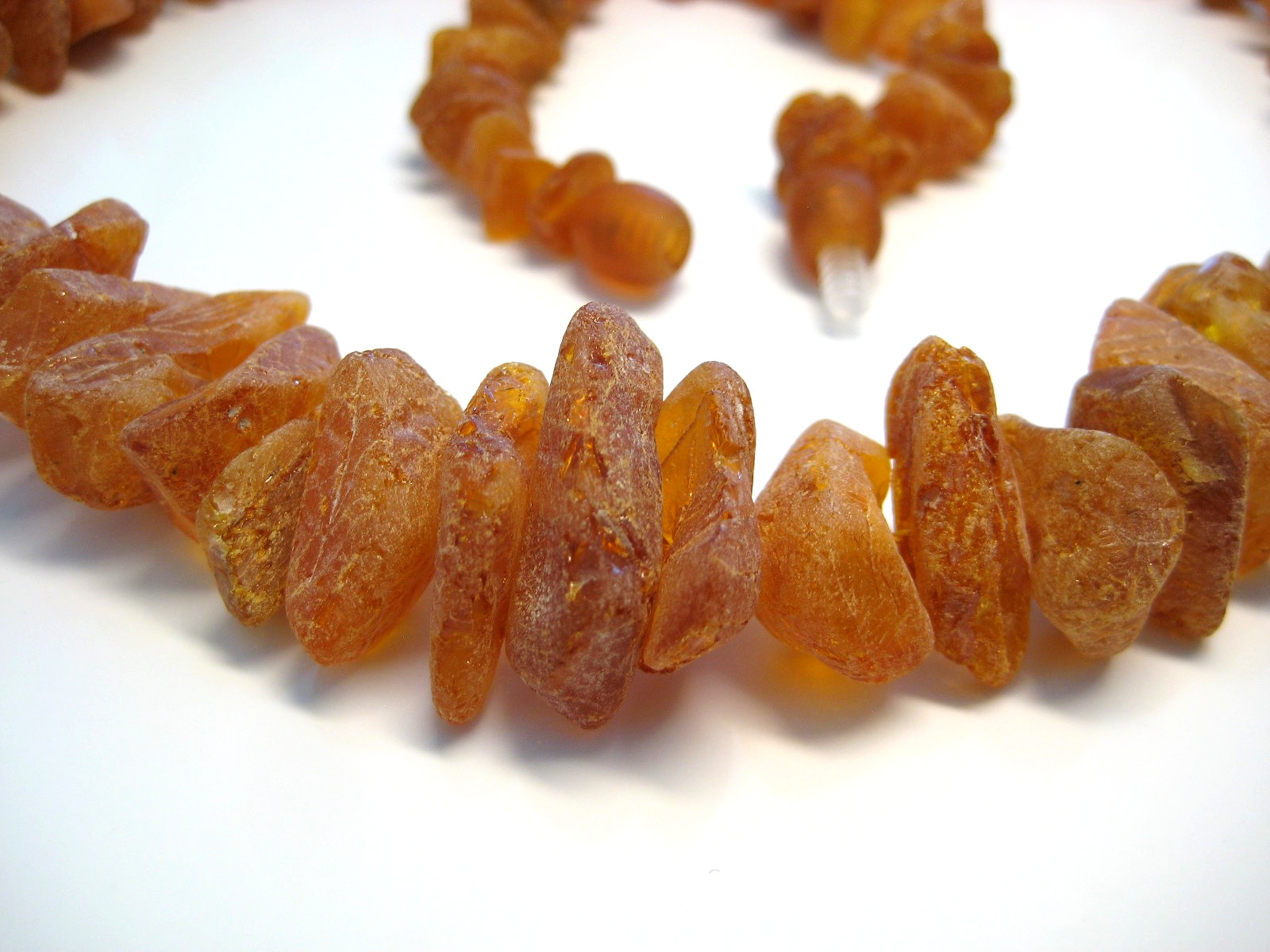 Raw Genuine Massive Cognac Beautiful Baltic Amber Necklace 36 g. 20 in !!!