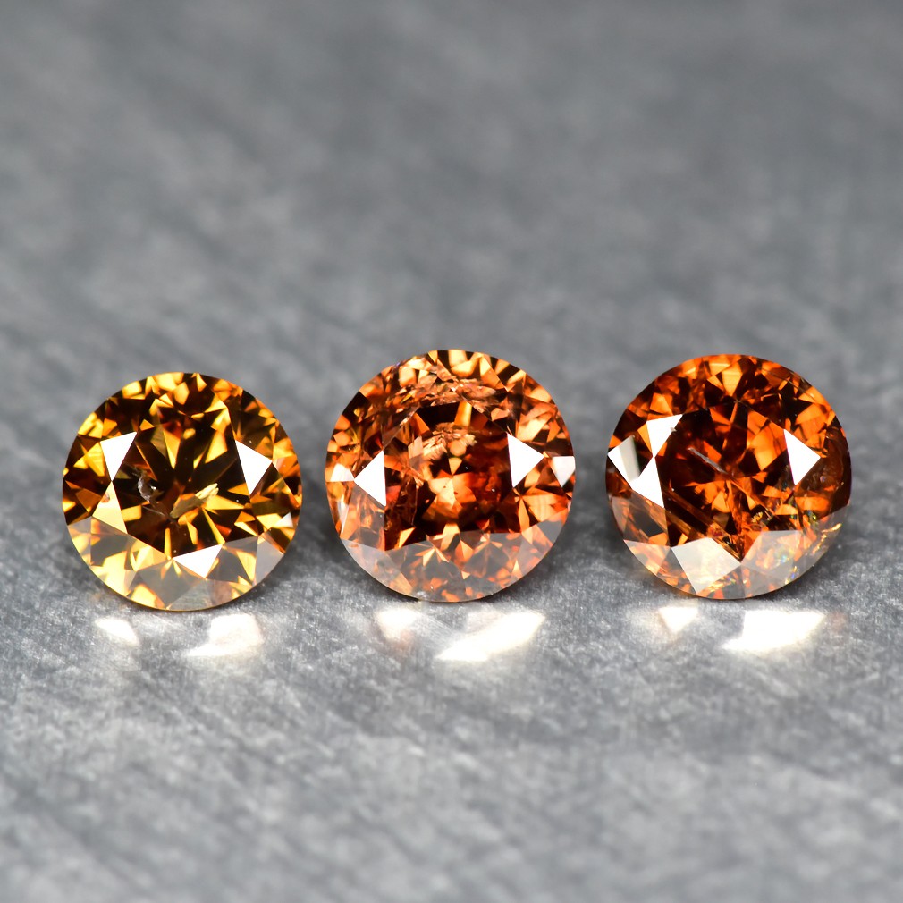 0.57Ct Charming Round Cut_”SI-2″ Clarity Untreated Champagne Diamond