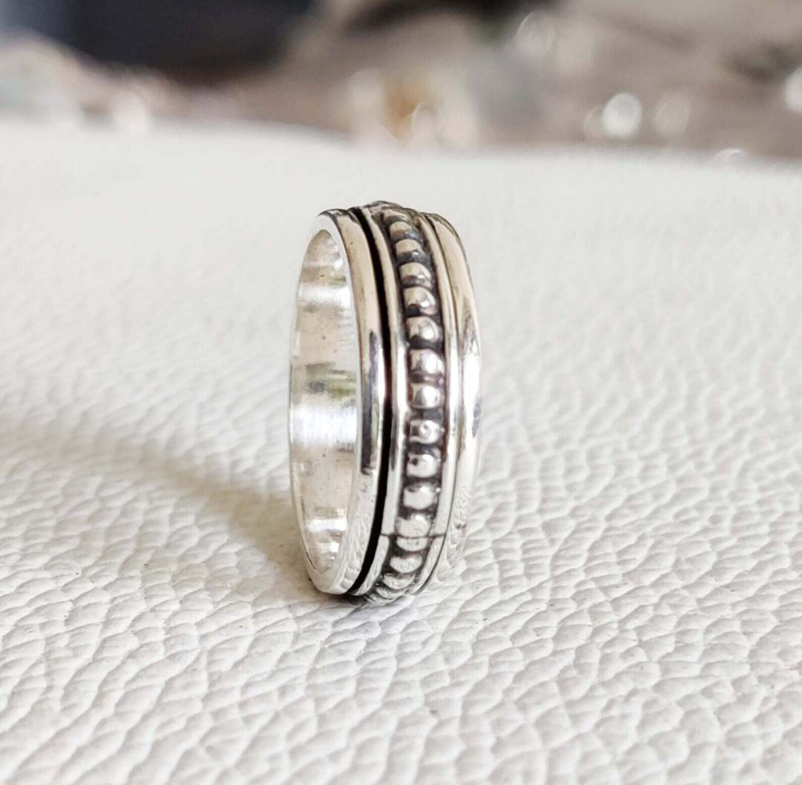 Beautiful 925 Sterling Silver Spinner Ring Best Wide Handmade Jewelry Gift A-705