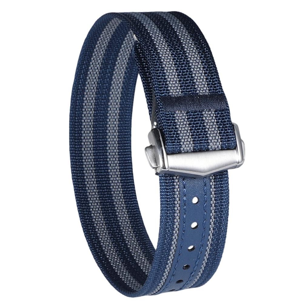 New Premium Ribbed Nylon Watch Band 20 22mm Deployant Clasp Buckle for Omega
