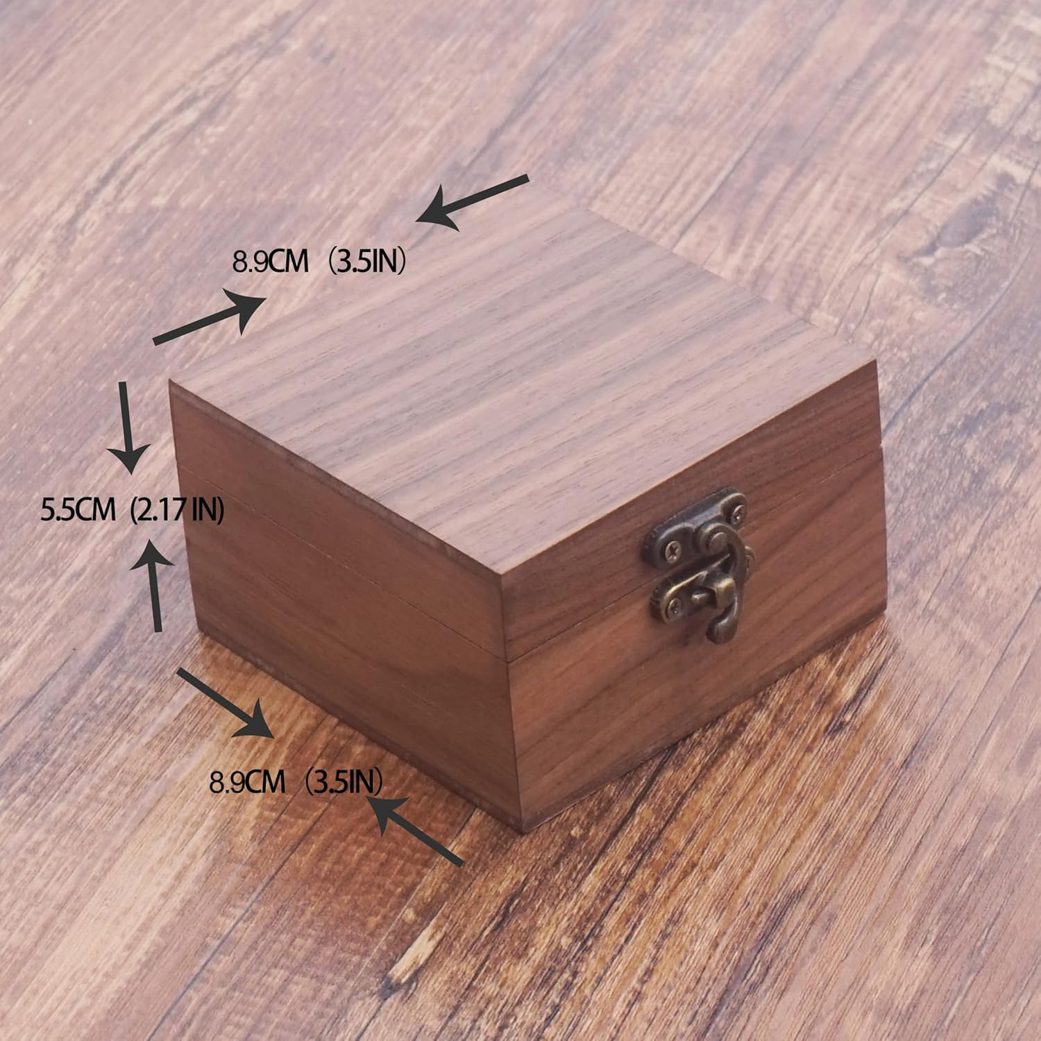 Walnut Wood Storage Box for Jewelry Watches Crafts Keepsake Gift