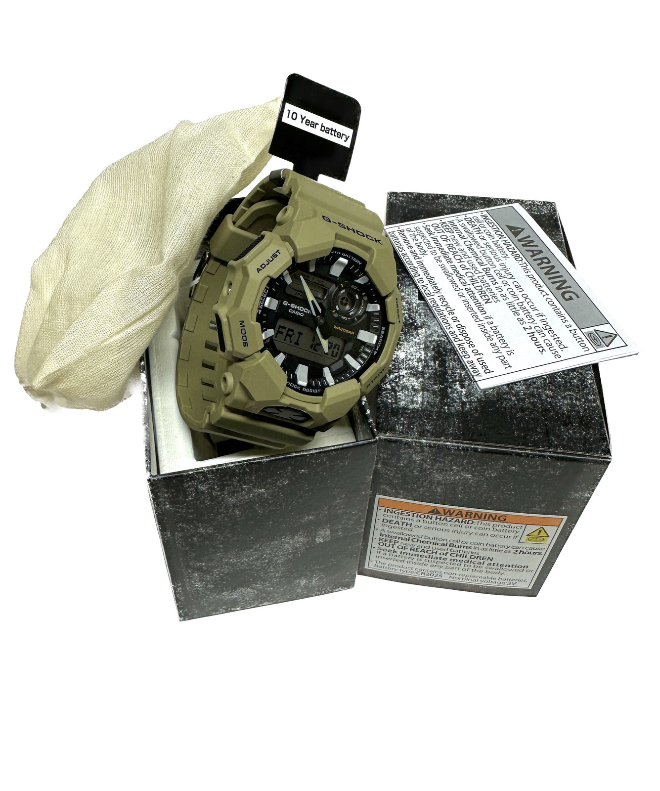 Casio GA010-5A analog-digital watch Khaki carbon guard NEW