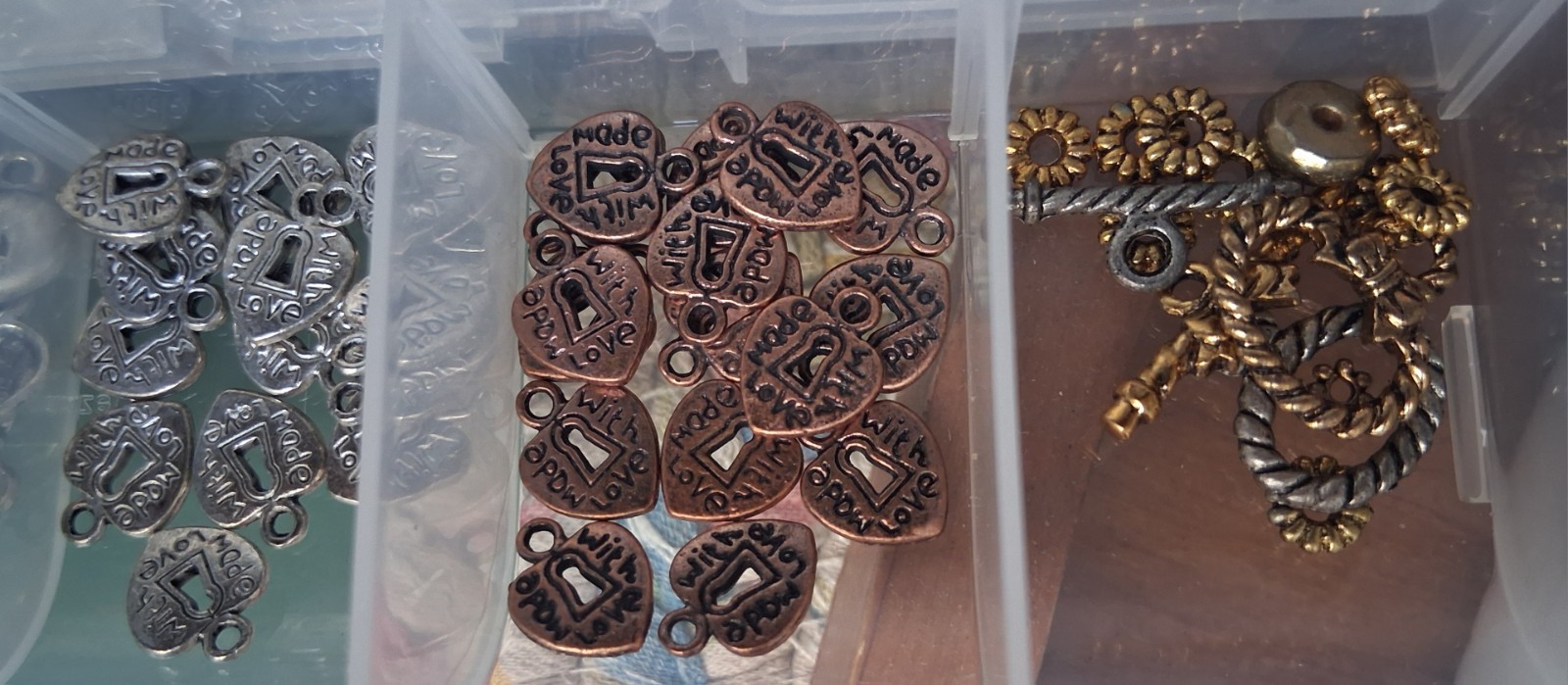 HUGE Mixed Charm Lot, Watch Faces W/batt, Toggles, Jump Rings, Clasps