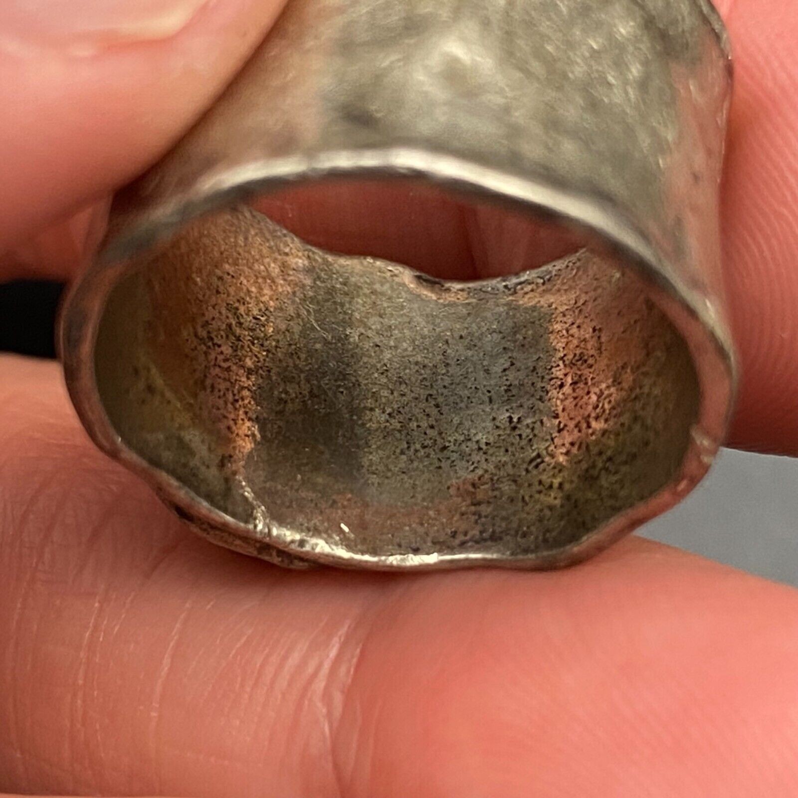 Vintage Israel Labradorite Sterling Silver Band Ring Size 7.5
