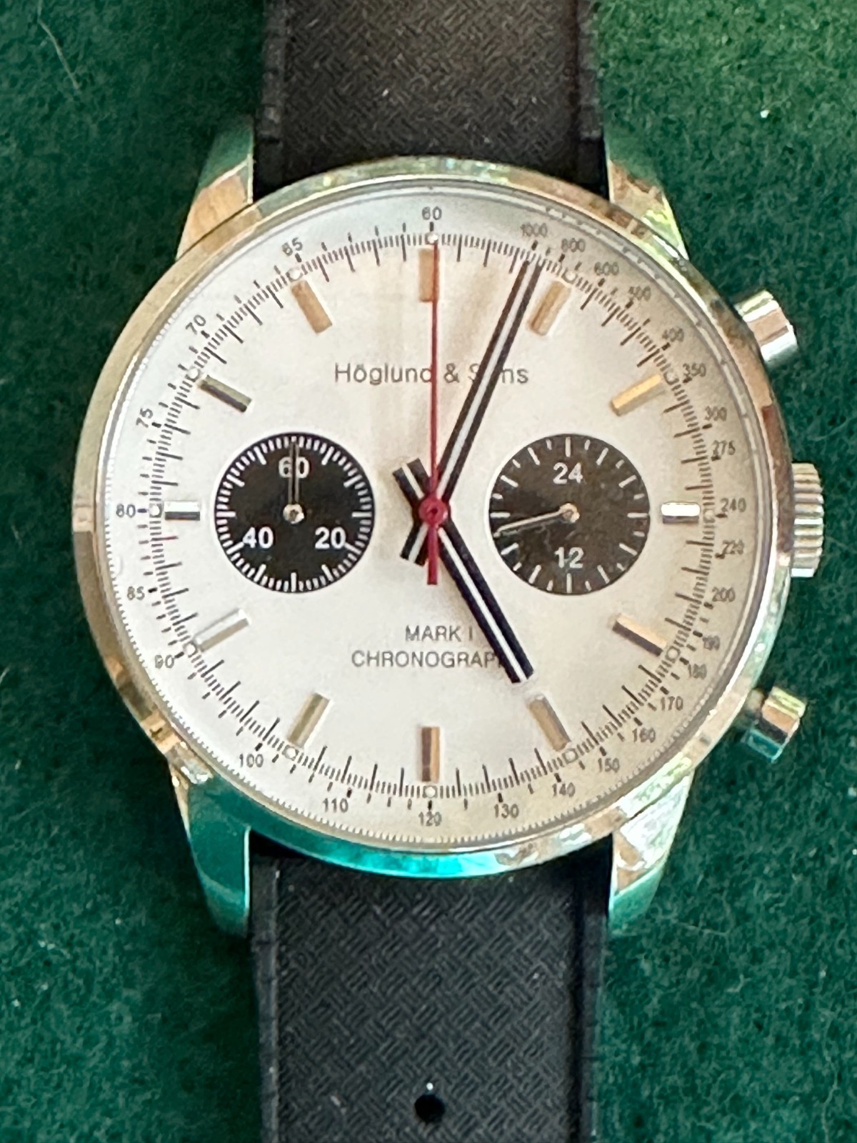 Höglund & Sons Mark I Chronograph, Seiko Mechaquartz Movement, Exc. Cond.