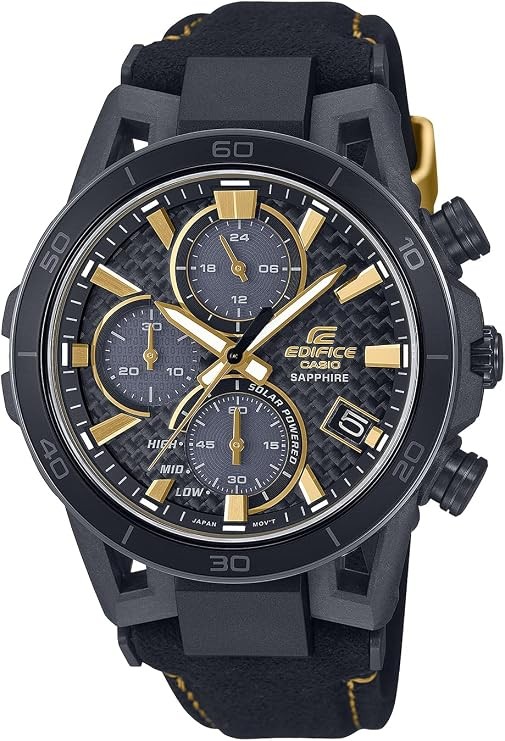 Casio Edifice EFS-S640ZE-1AJR 50th Anniversary Alcantara Black Gold JDM Watch