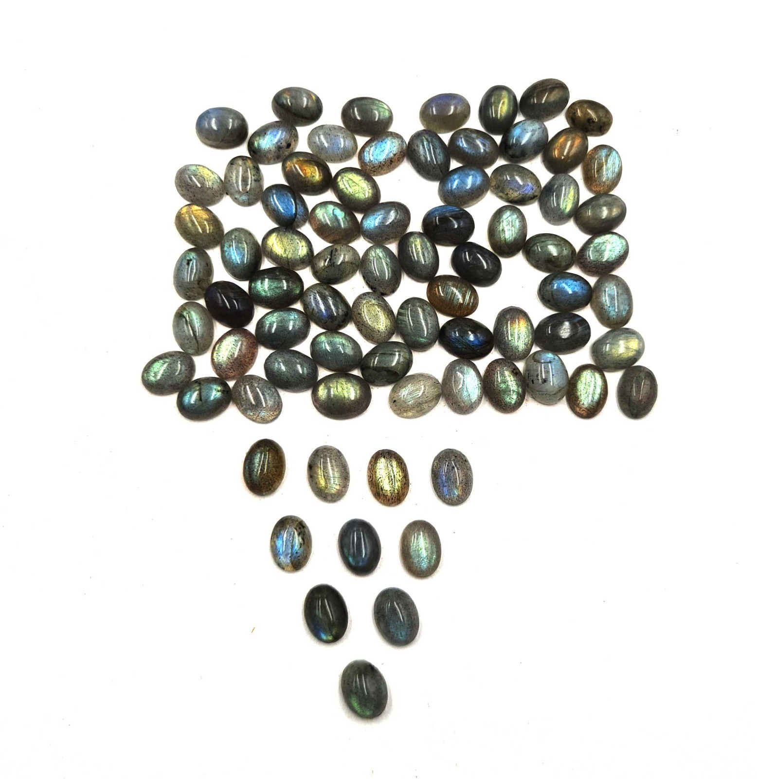 Natural Labradorite Oval Cabochon Loose Gemstone Lot 74 Pcs 6*8 MM 100 CT