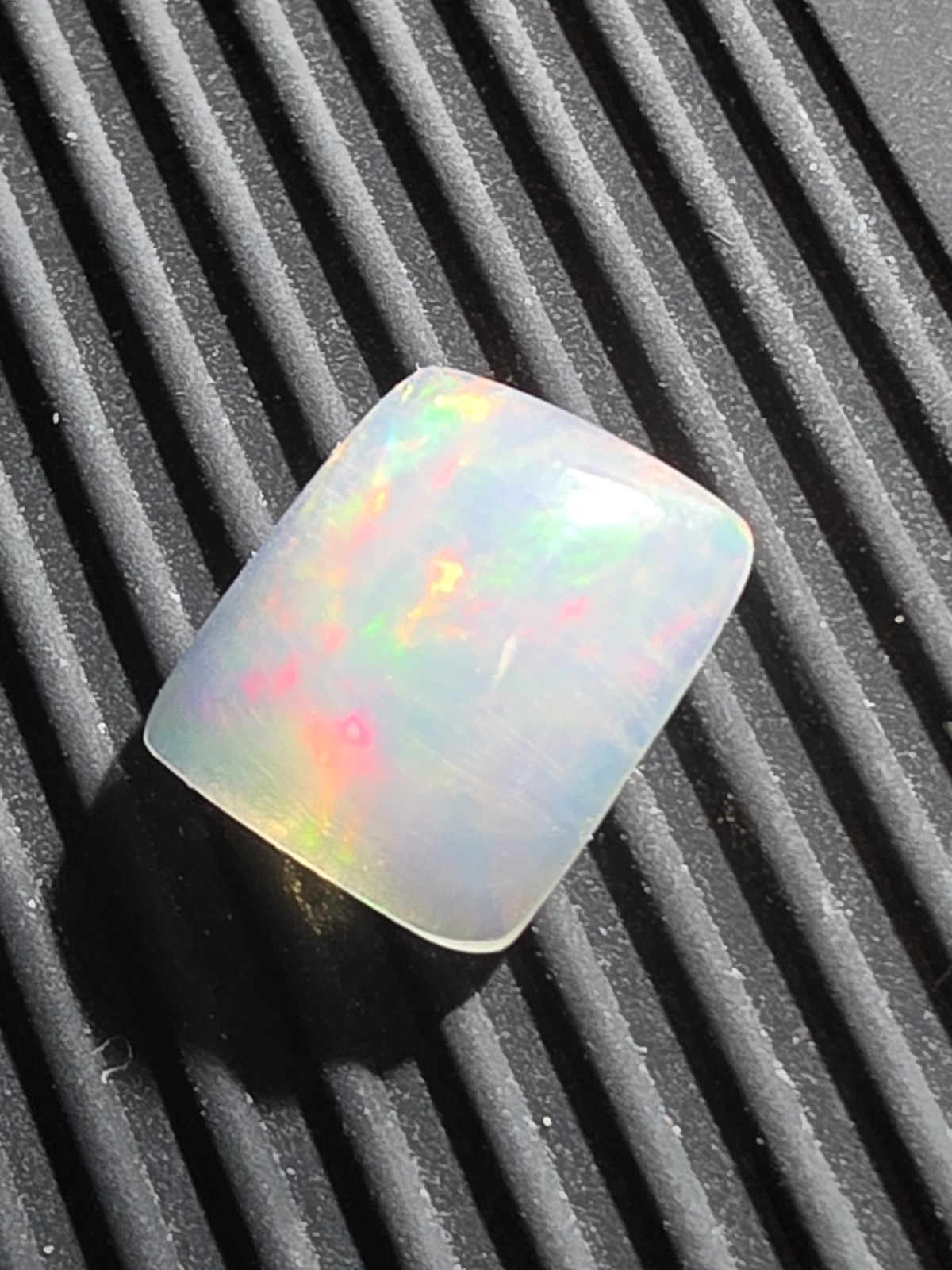 Opal White/Multicolor Cushion Cabochon Loose Gemstone 1.220 ct High Flash