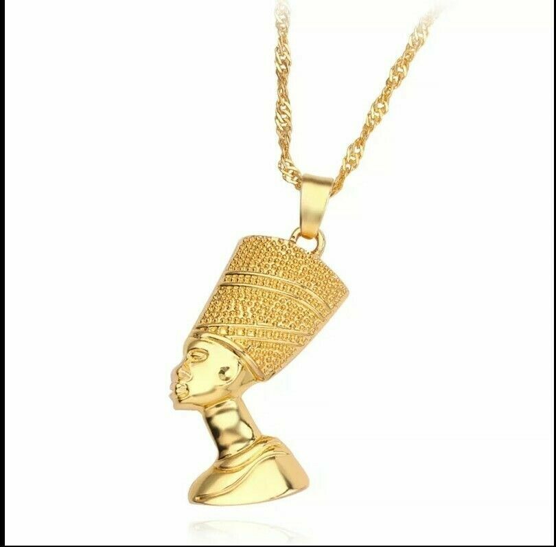 Fashion Jewelry Necklace Egyptian Queen Nefertiti Pendant Gold Silver Color 88A4