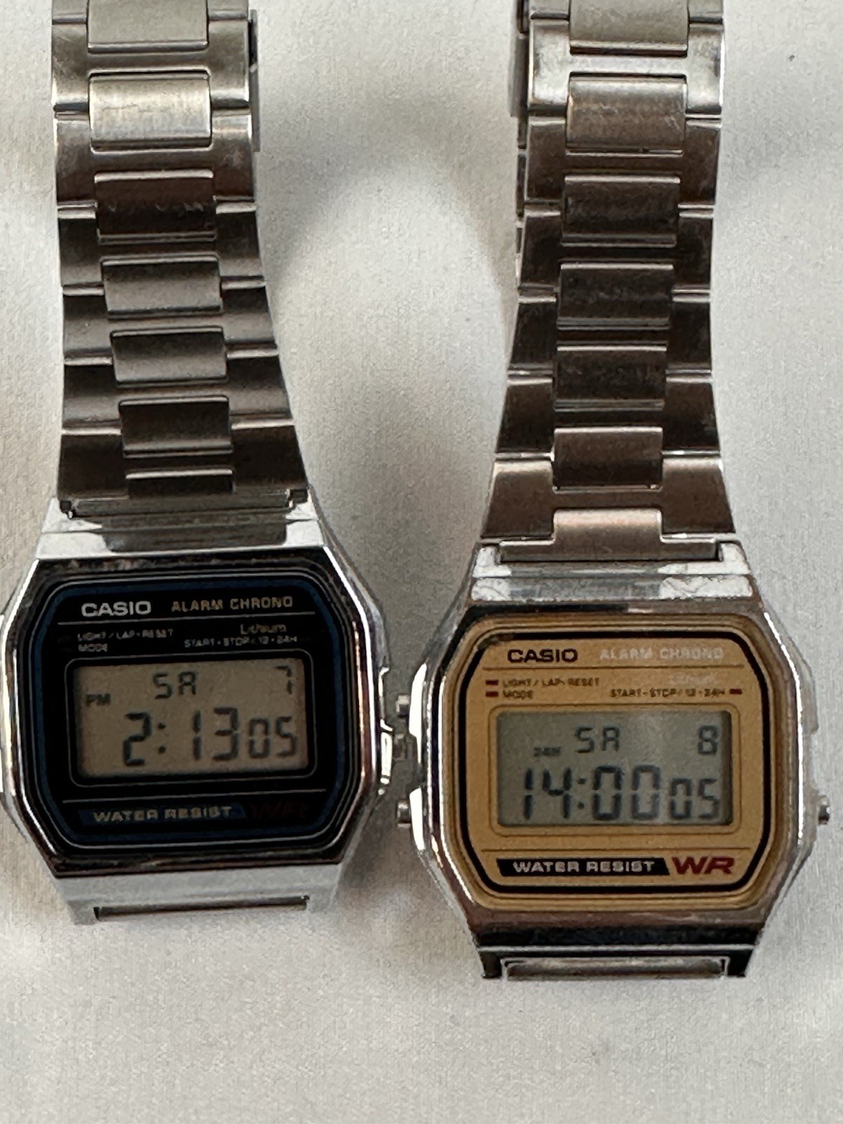 2 Casio Men’s Retro Digital Watch Water Resistant Alarm Chrono A158WE & A158W SS