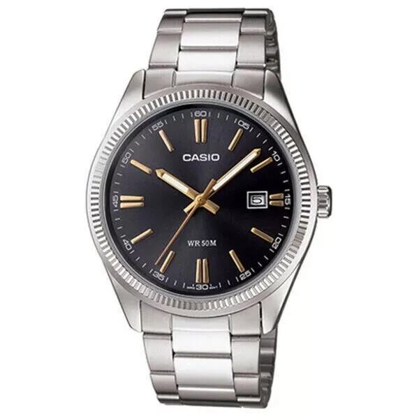 Casio Men’s Watch MTP-1302D-1A2VDF – Sleek Black Dial with Stainless Steel Band