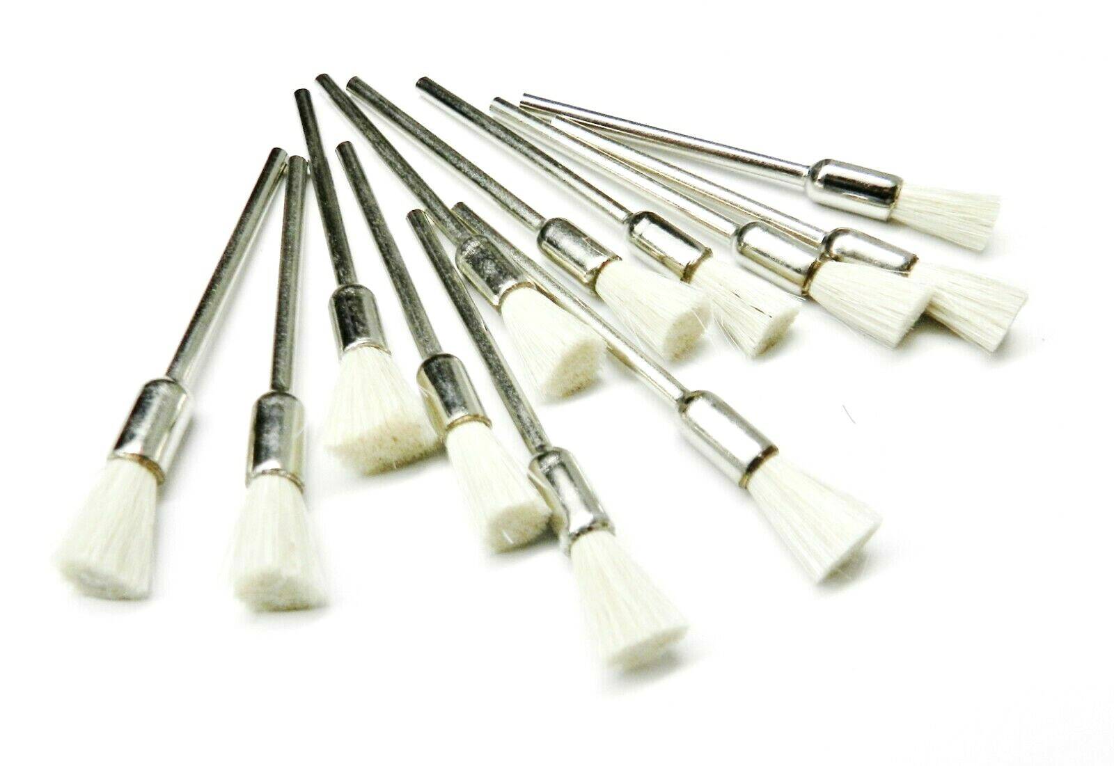 Soft End Bristle Brush Mounted 3/16″ Ferrule 3/8″ Trim 3/32″ Shank Pack of 12