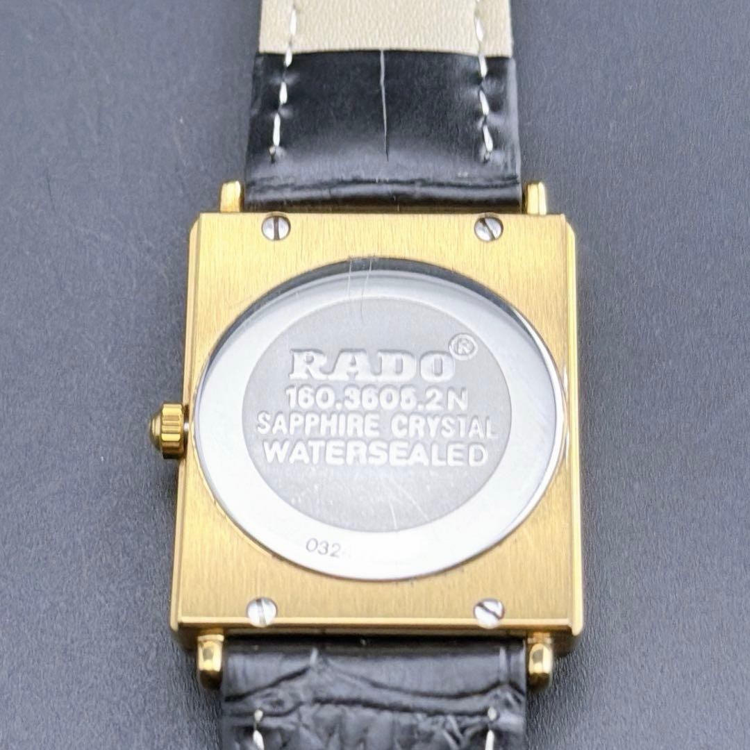 Rado Florence Tank Black Quartz Men’s Watch Vintage Retro Japan 0714052