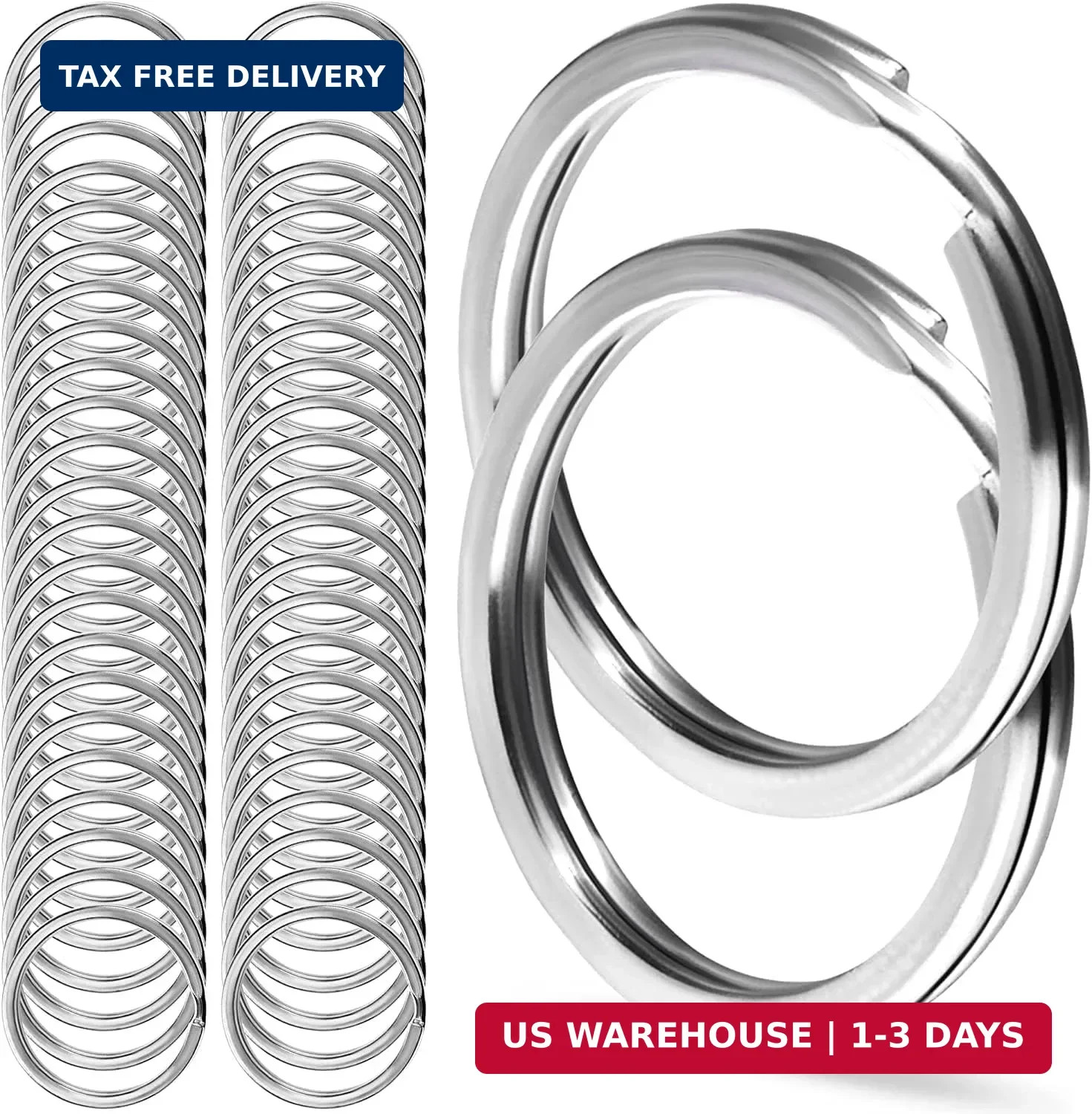 CREST Surgical and Marine Grade Stainless Steel Split Ring for Keychains SS316L