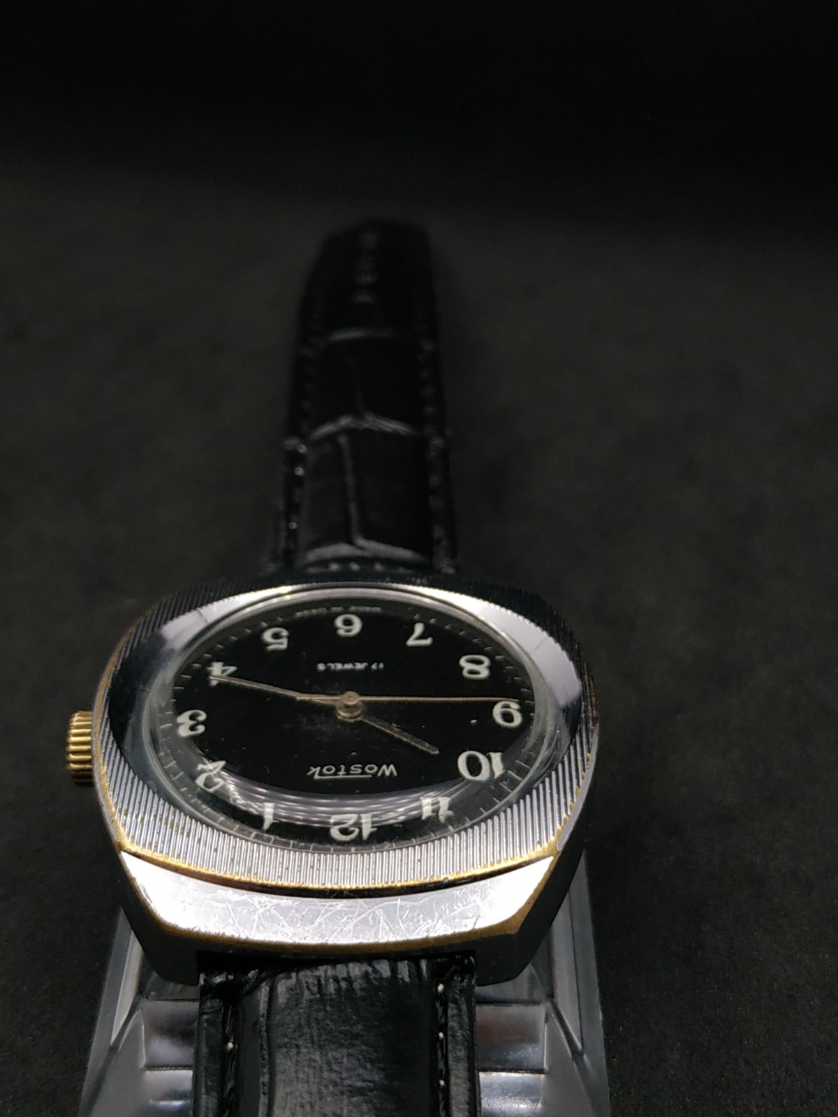 Men’s Dress Watch Wostok Vintage USSR Mechanical 2409A Retro Vostok Black Soviet