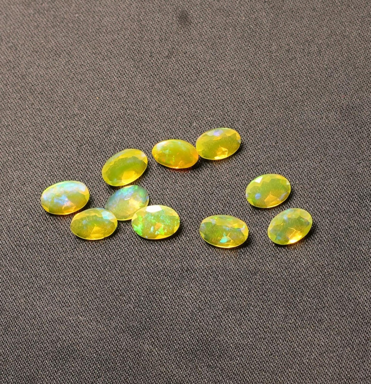 Natural Yellow Ethopian Opal Oval Faceted Cut 3x5mm To 8x10mm Loose Gemstone