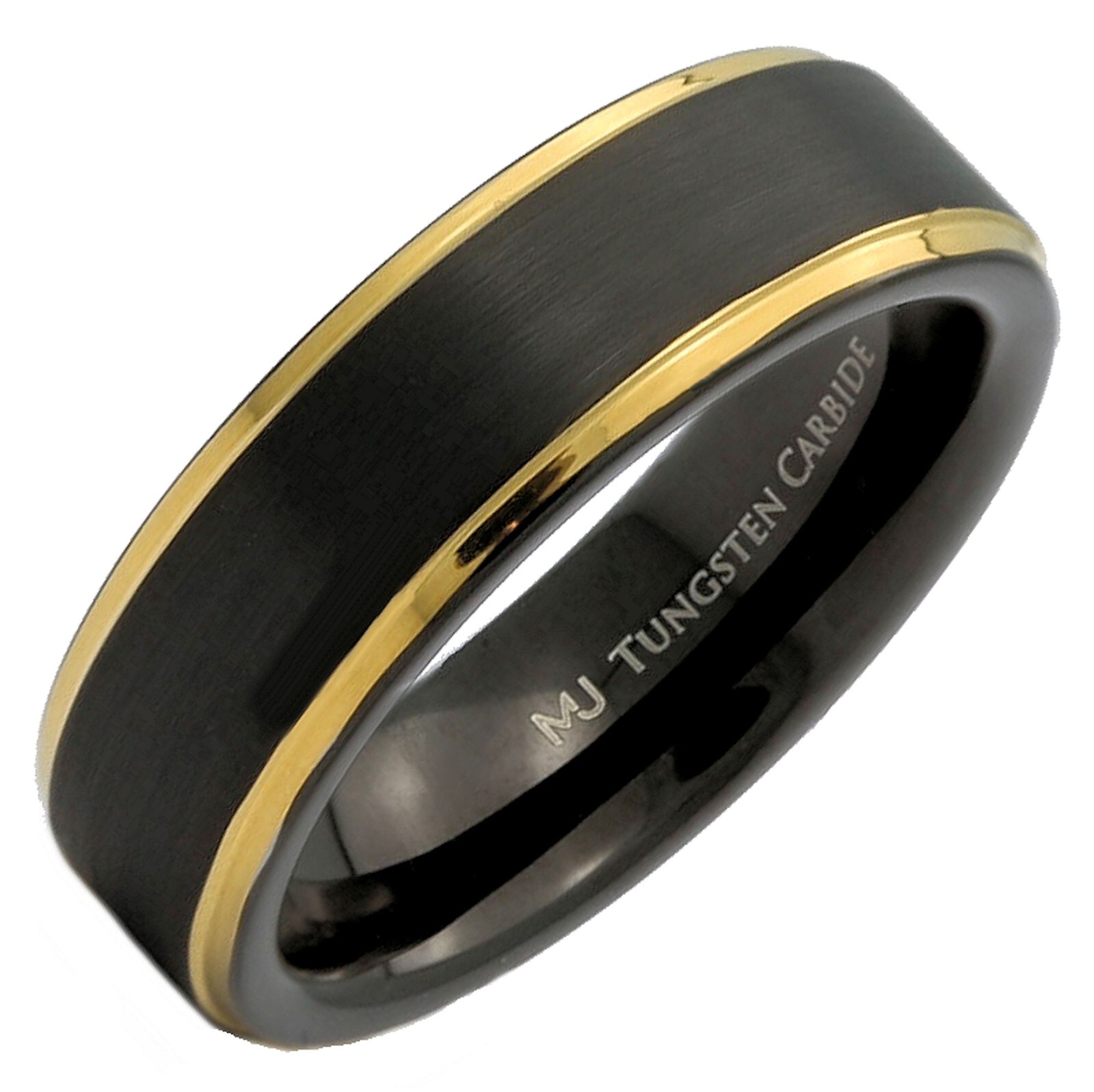 Tungsten Carbide 6mm or 8mm Wedding Bands Various Finish and Plated Edges