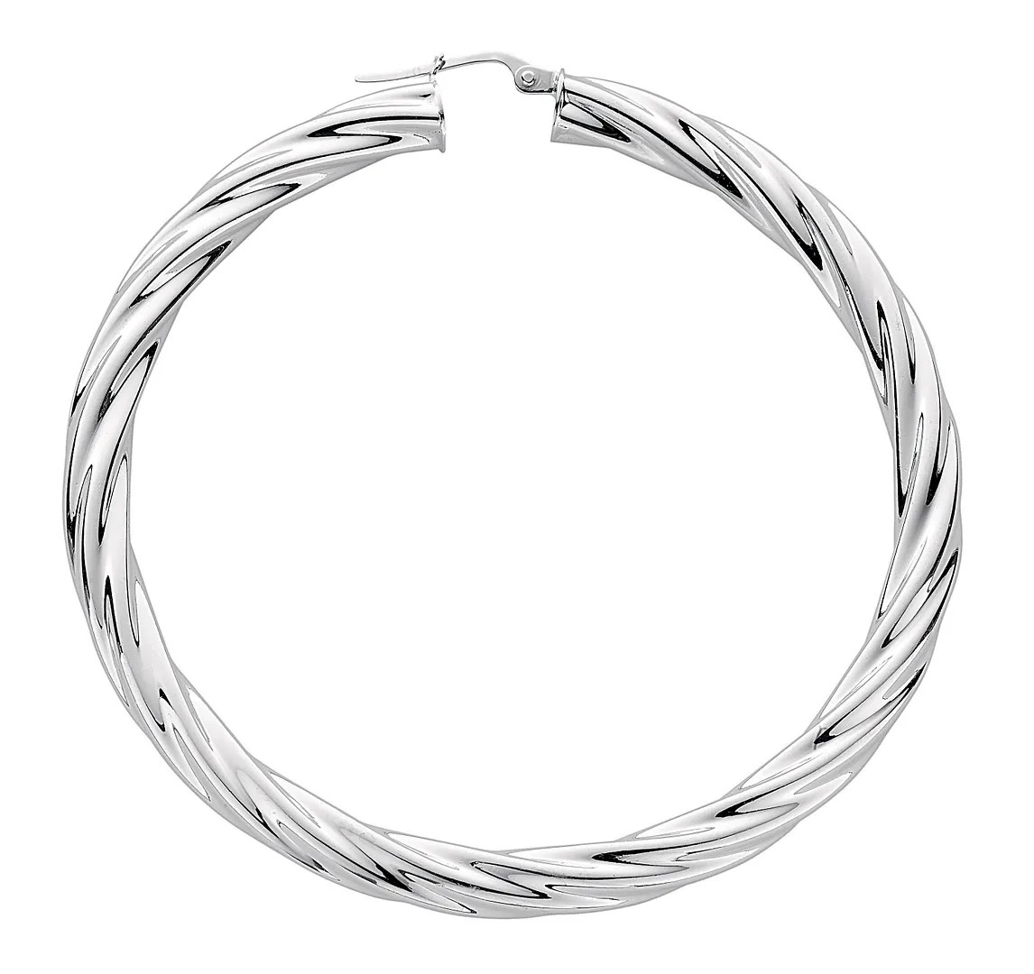 Hoop Earrings Sterling Silver Twisted Womens Jewellery