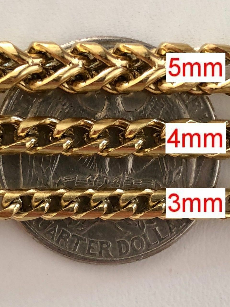 Men’s Franco Chain 14k Gold Plated Stainless Steel BEST QUALITY! 3-8mm HEAVY!