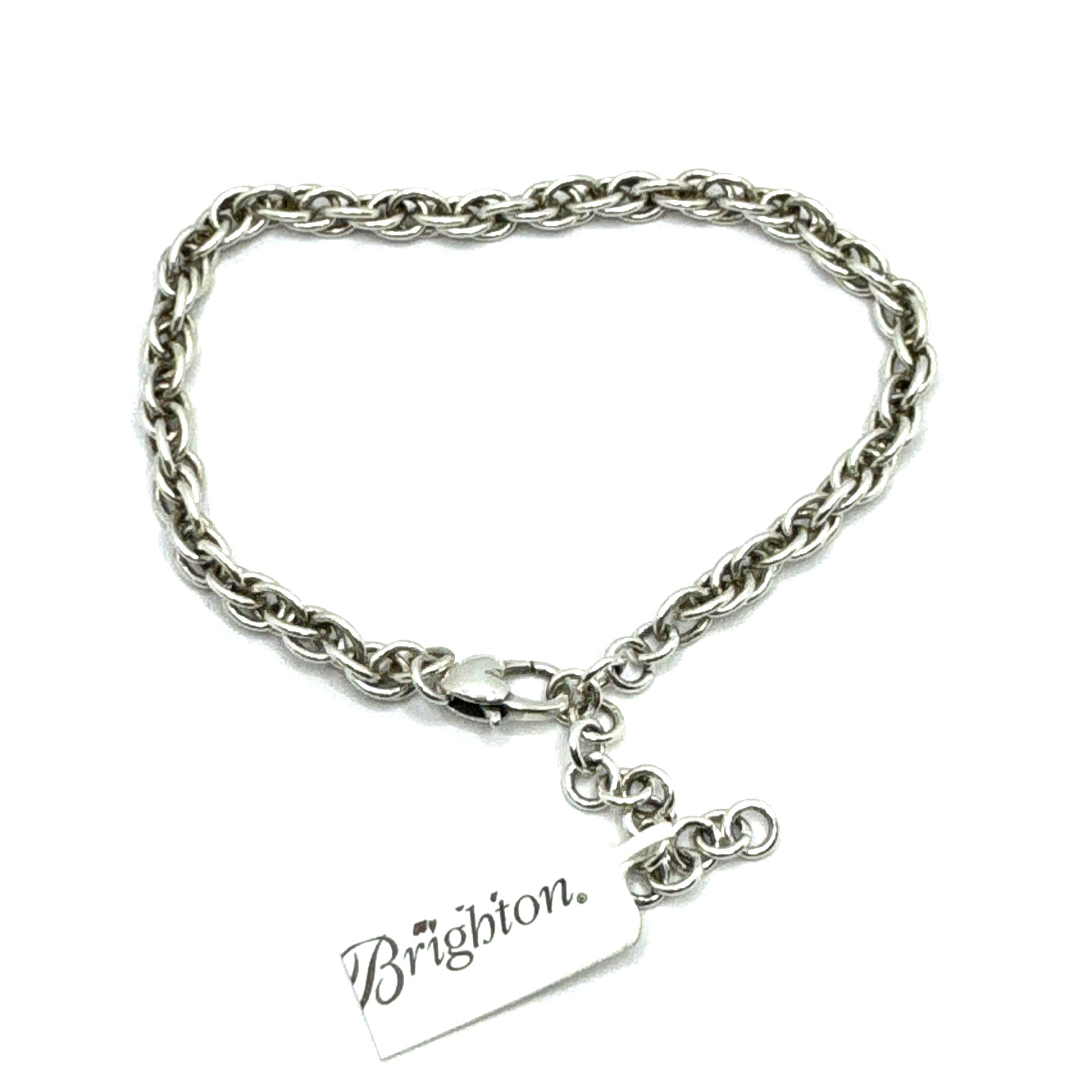 Brighton Rolo Small Links Add Clip-On Charm Silver Legacy Bracelet 9.5in NWT