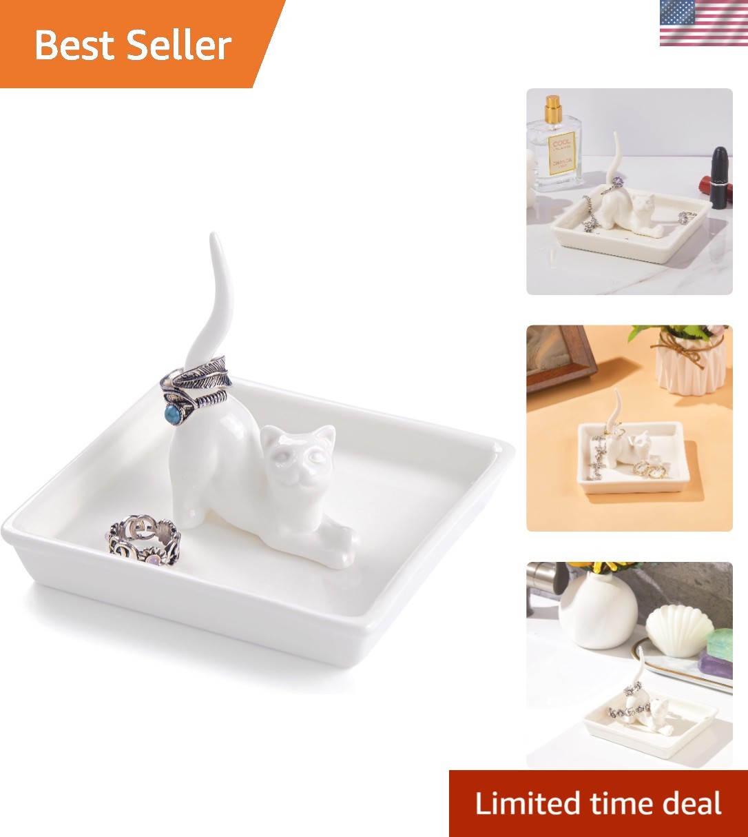 Elegant Polished Cat Jewelry Tray – Ideal for Mother’s Day & Birthdays