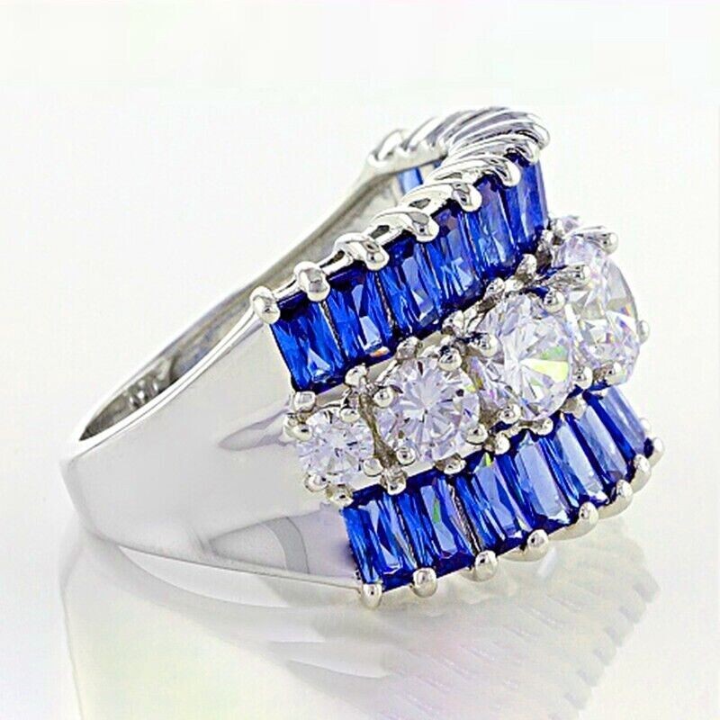 925 Silver Plated Beautiful Ring For Fiacee Gifts 2.8 CT CZ Anniversary Ring
