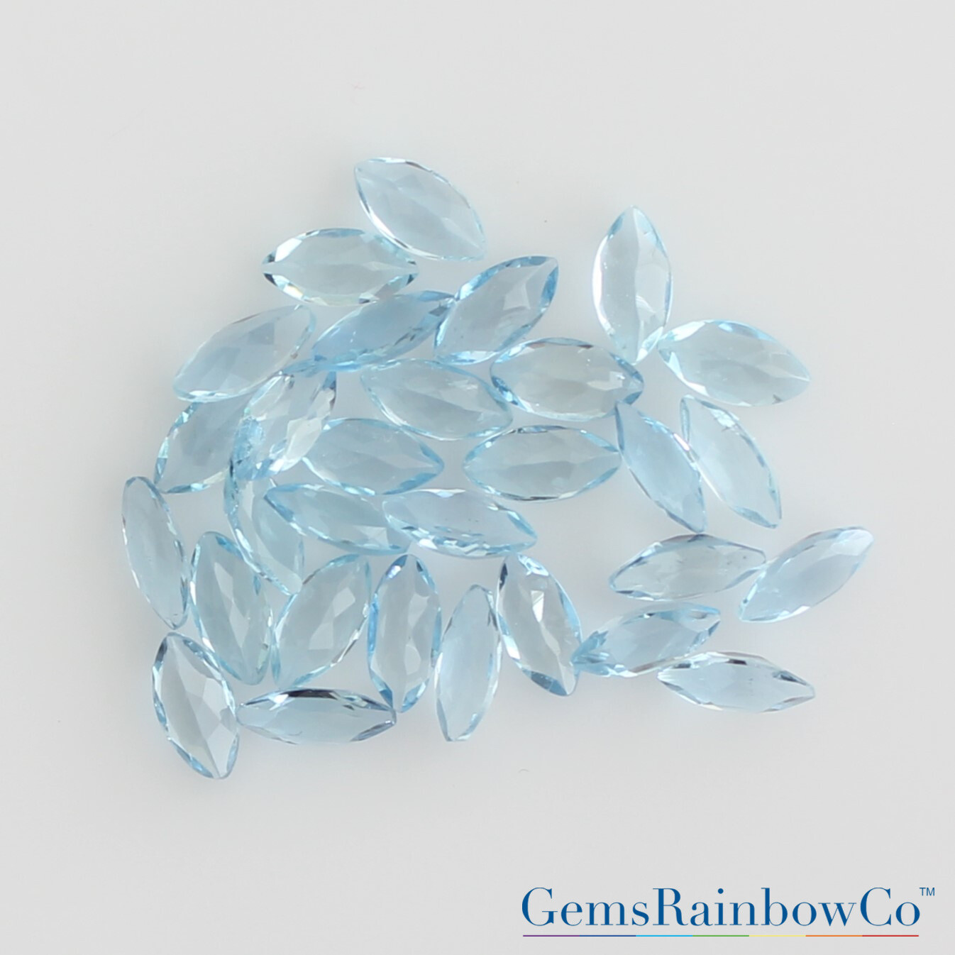 Natural Aquamarine Marquise 4x2mm and 6x3mm Faceted Loose Gemstones AAA Quality
