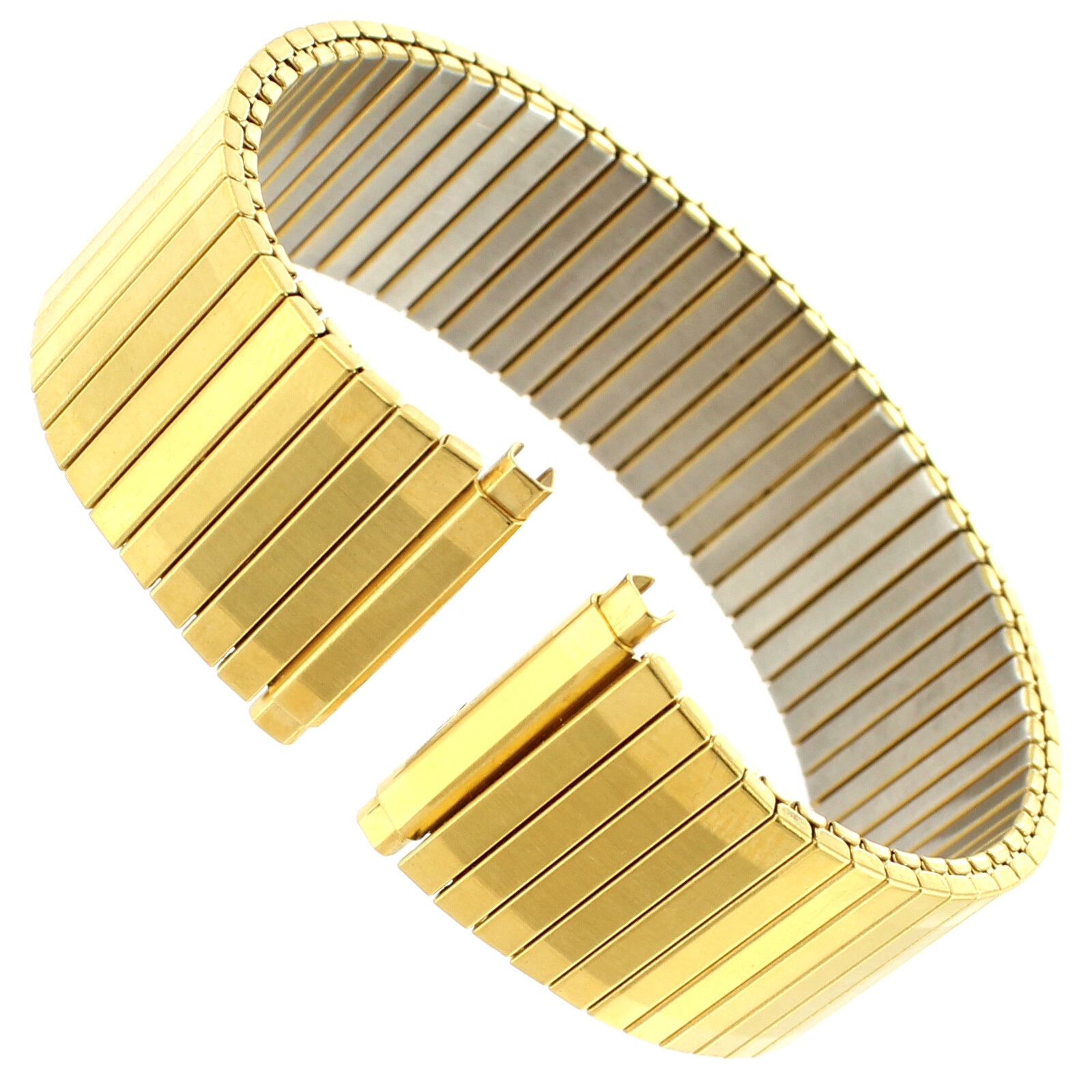 17-21mm Milano Gold Tone Stainless Steel Expansion Tapered Mens Band Regular