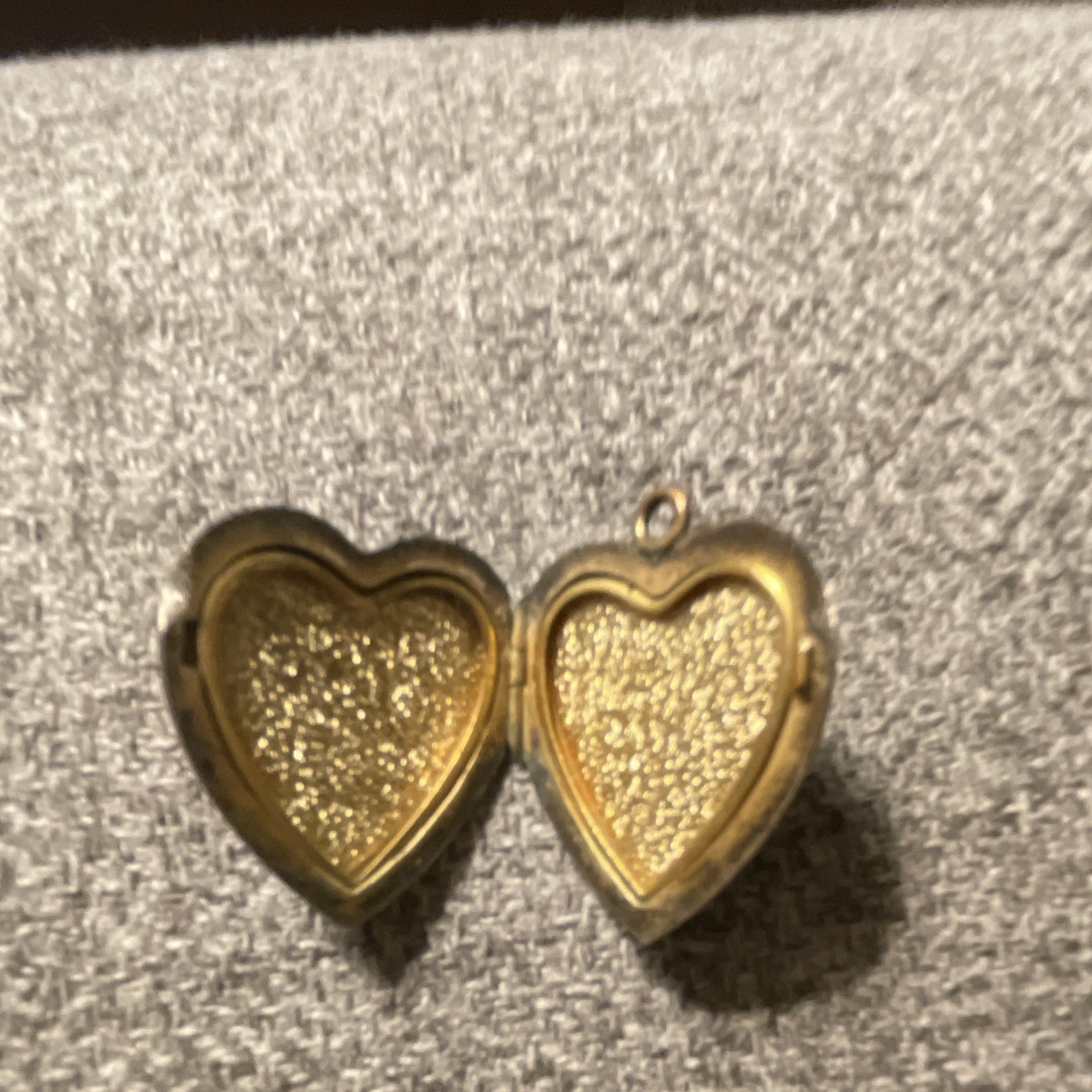 Gold Tone Metal Heart Photo Locket Pendant, Love Theme, No Stone