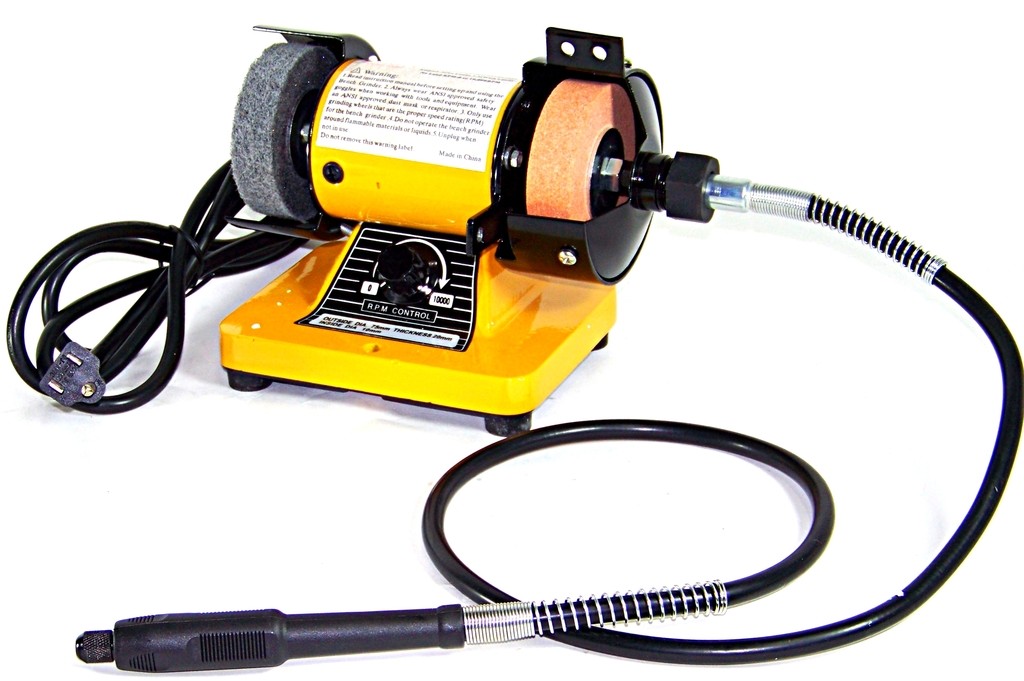 3″ Mini Bench Grinder Rotary Shaft Die Carving Polisher Buffer Variable Speed
