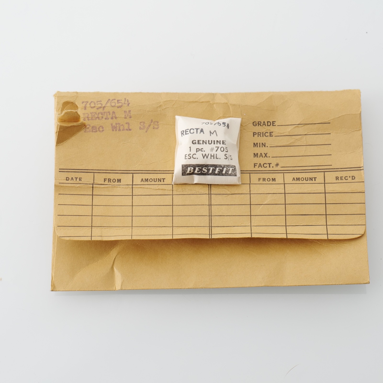 RECTA Cal M Escape Wheel Watch Part New Old Stock Bestfit 705/654